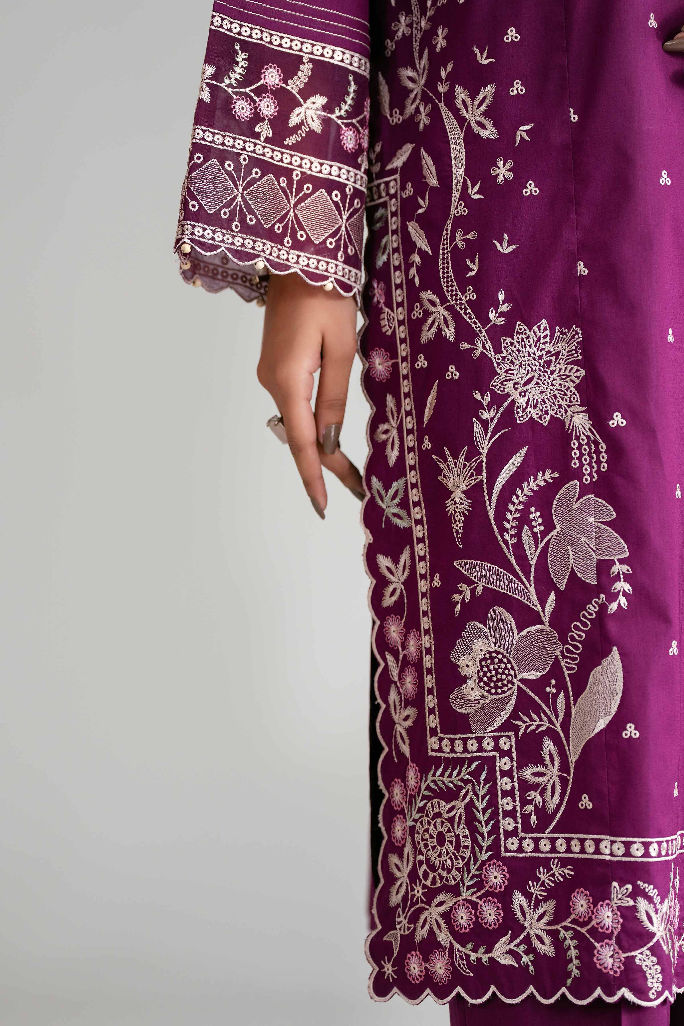 3 Piece - Digital Printed Embroidered Suit - 42601545 Purple Lawn 3PC Embroidered Summer