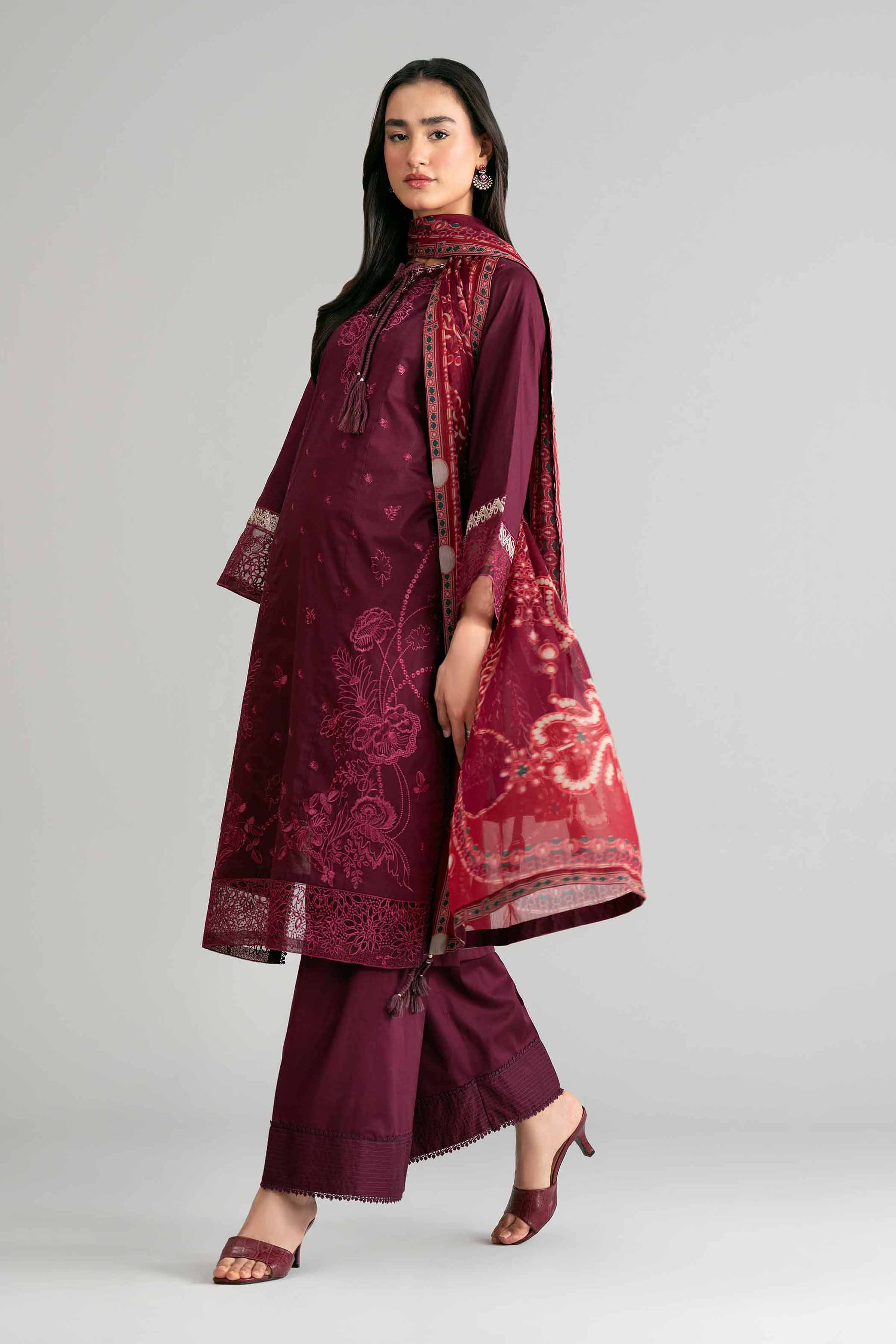 3 Piece - Digital Printed Embroidered Suit - 42601546 Lawn 3PC Embroidered Summer