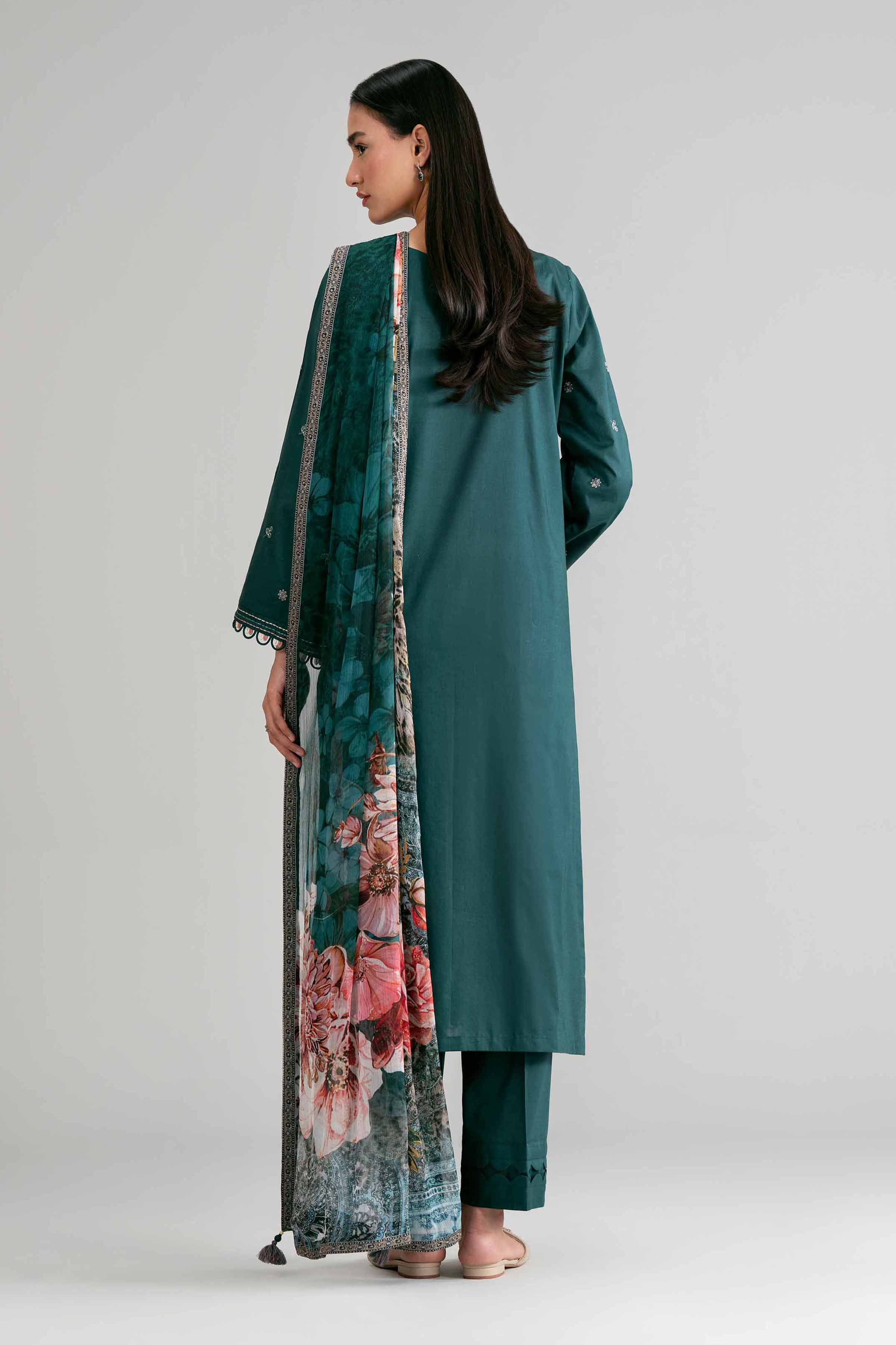 3 Piece - Digital Printed Embroidered Suit - 42601548 Green Lawn 3PC Embroidered Summer