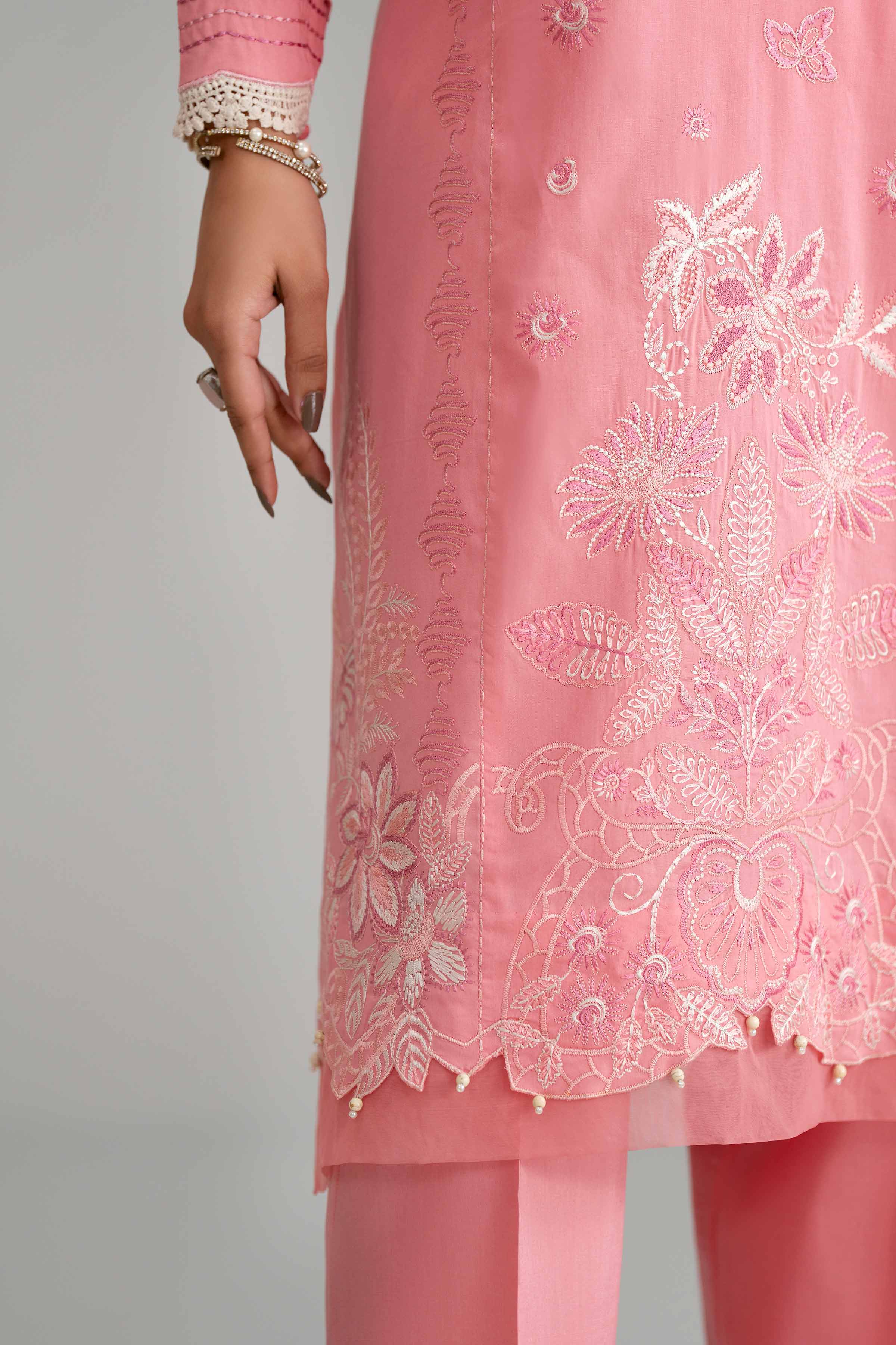 3 Piece - Digital Printed Embroidered Suit - 42601551 Pink Lawn 3PC Embroidered Summer