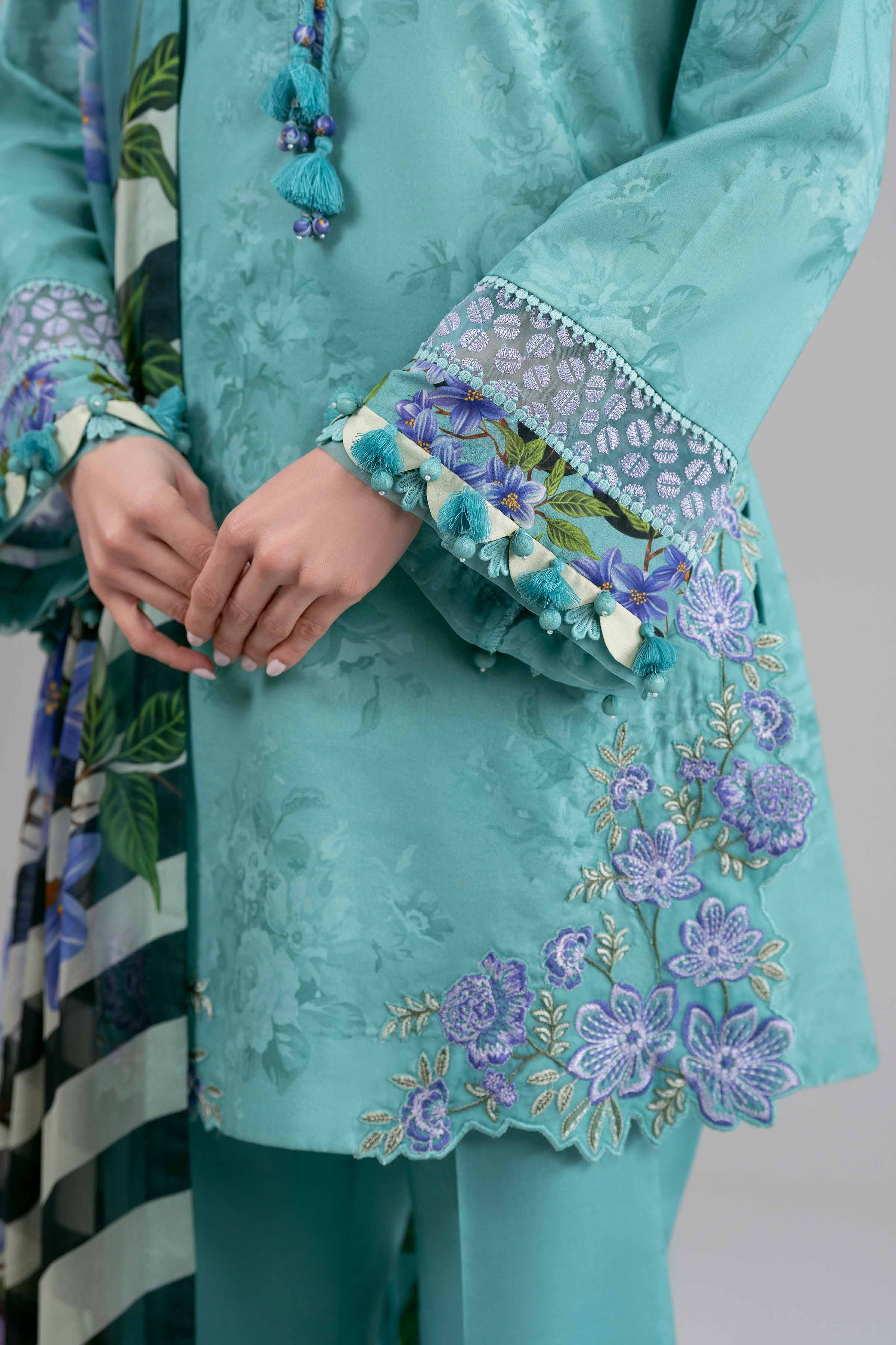 3 Piece - Digital Printed Embroidered Suit - 42601558 Green Lawn 3PC Embroidered Summer