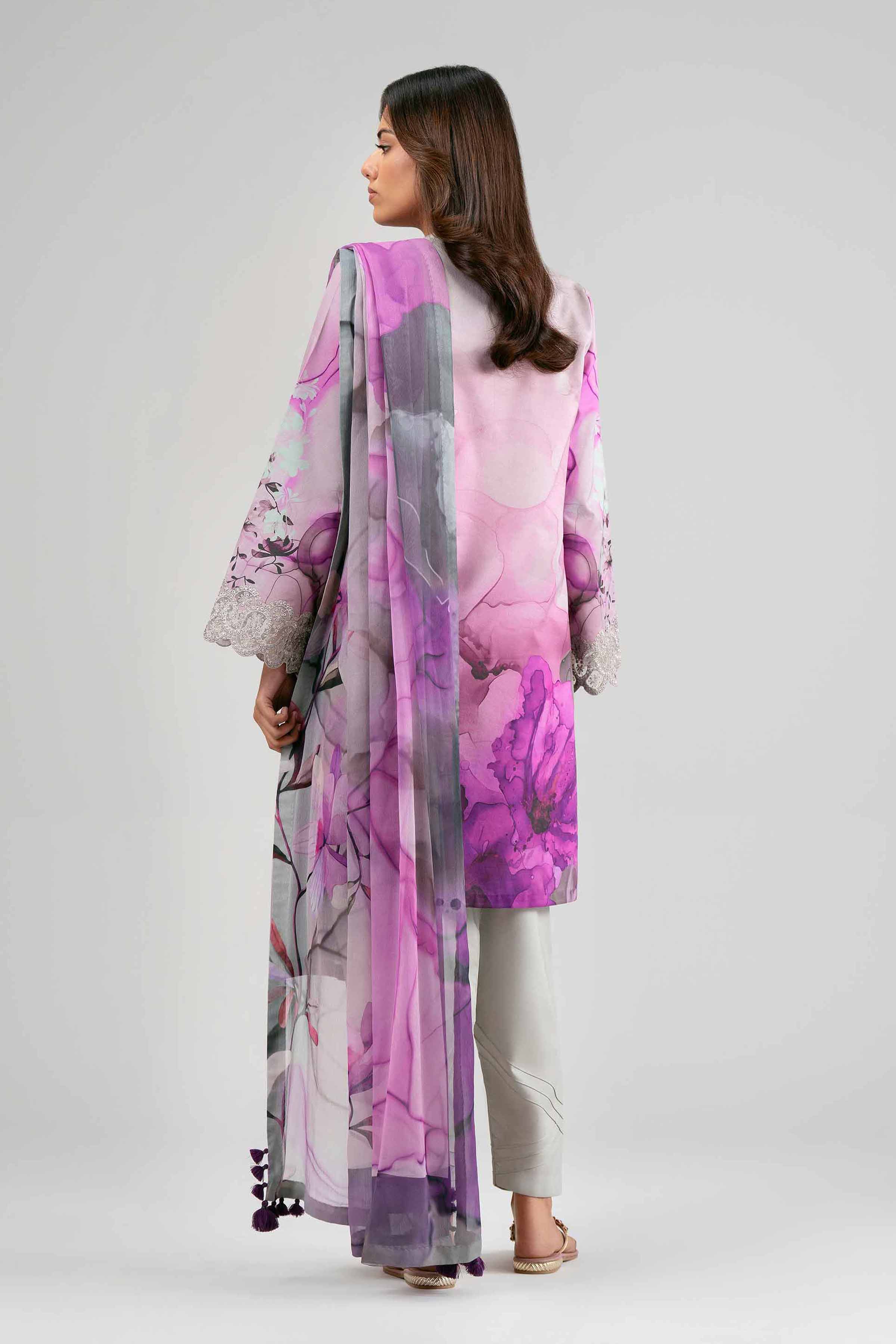 3 Piece - Digital Printed Embroidered Suit - 42601560 Multi Lawn 3PC Embroidered Summer
