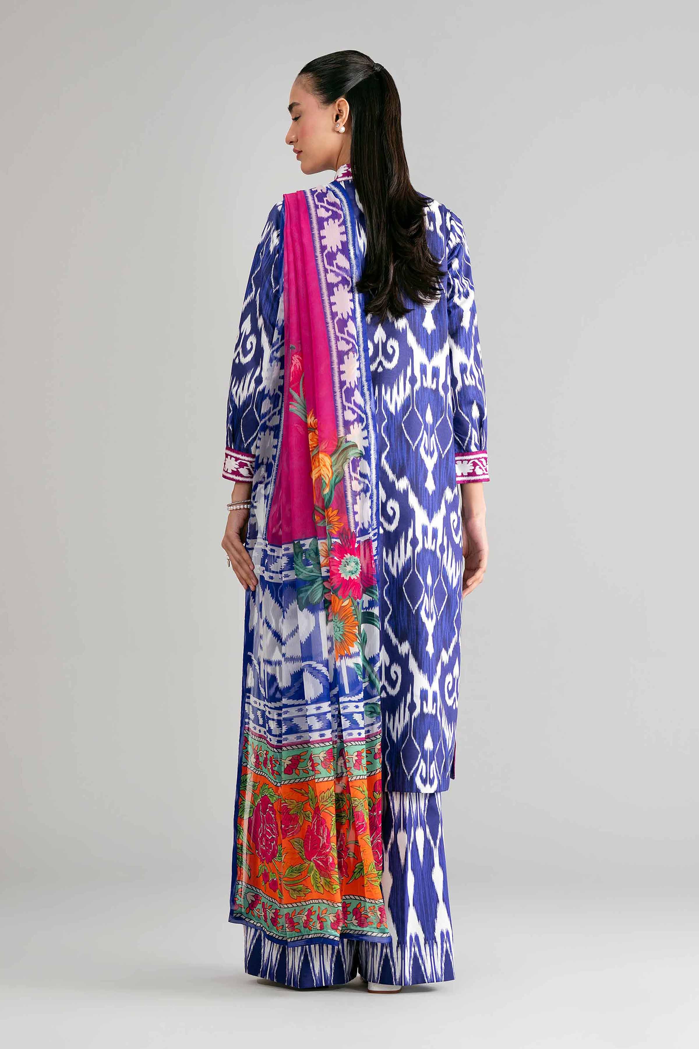 3 Piece - Digital Printed Suit - 42601582 Blue Lawn 3PC Printed Summer
