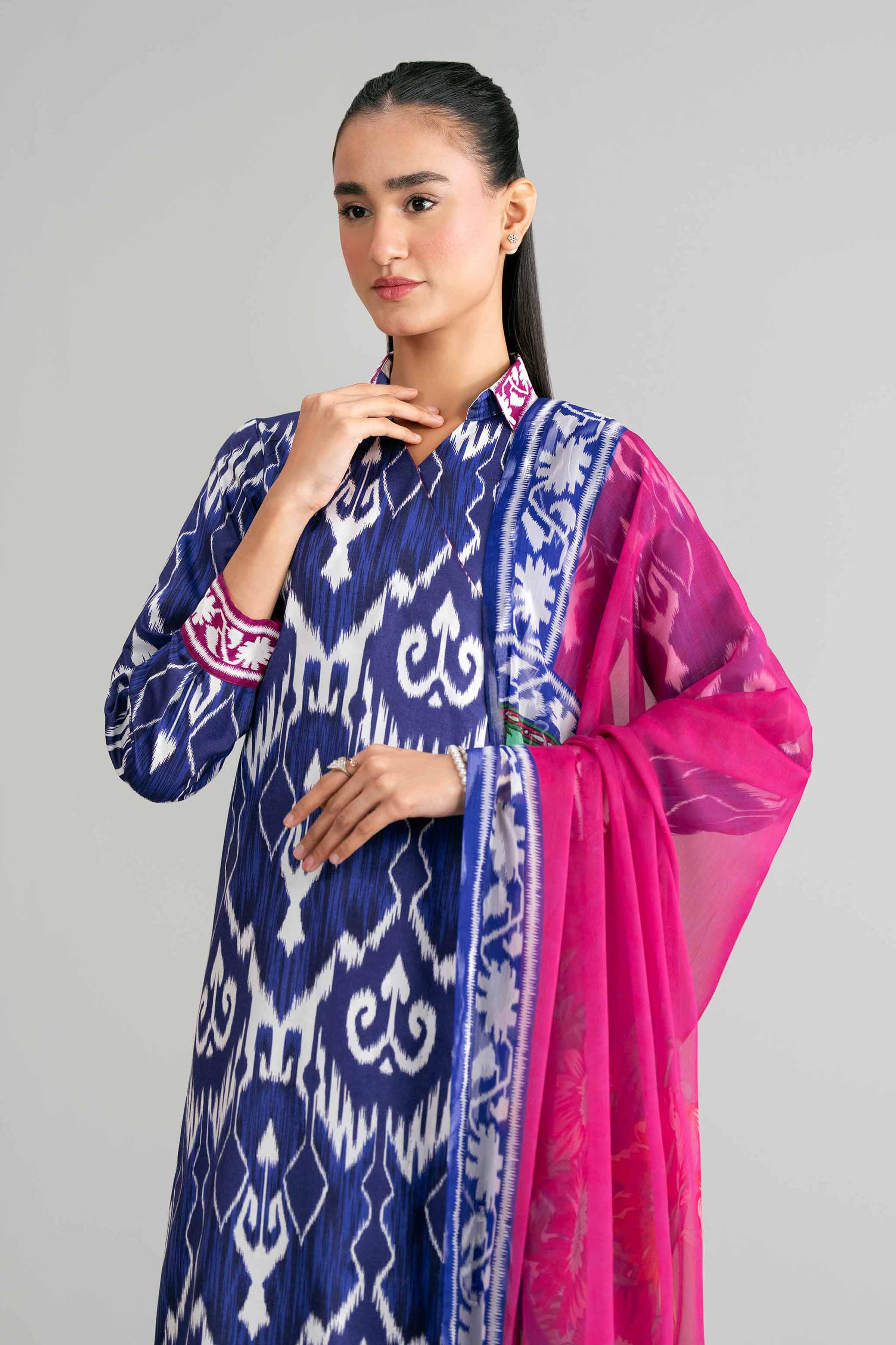 3 Piece - Digital Printed Suit - 42601582 Blue Lawn 3PC Printed Summer