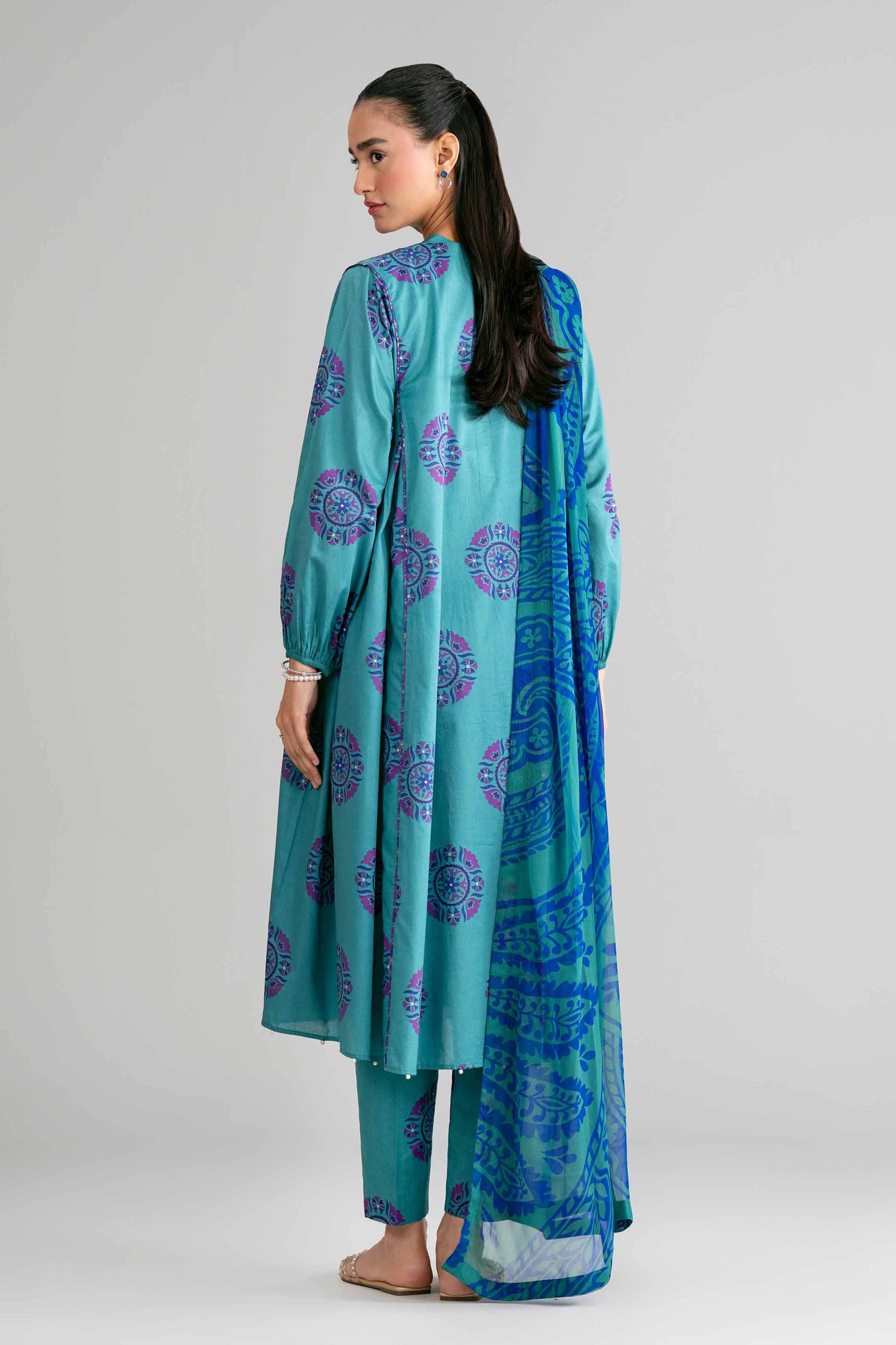 3 Piece - Digital Printed Suit - 42601583 Green Lawn 3PC Printed Summer