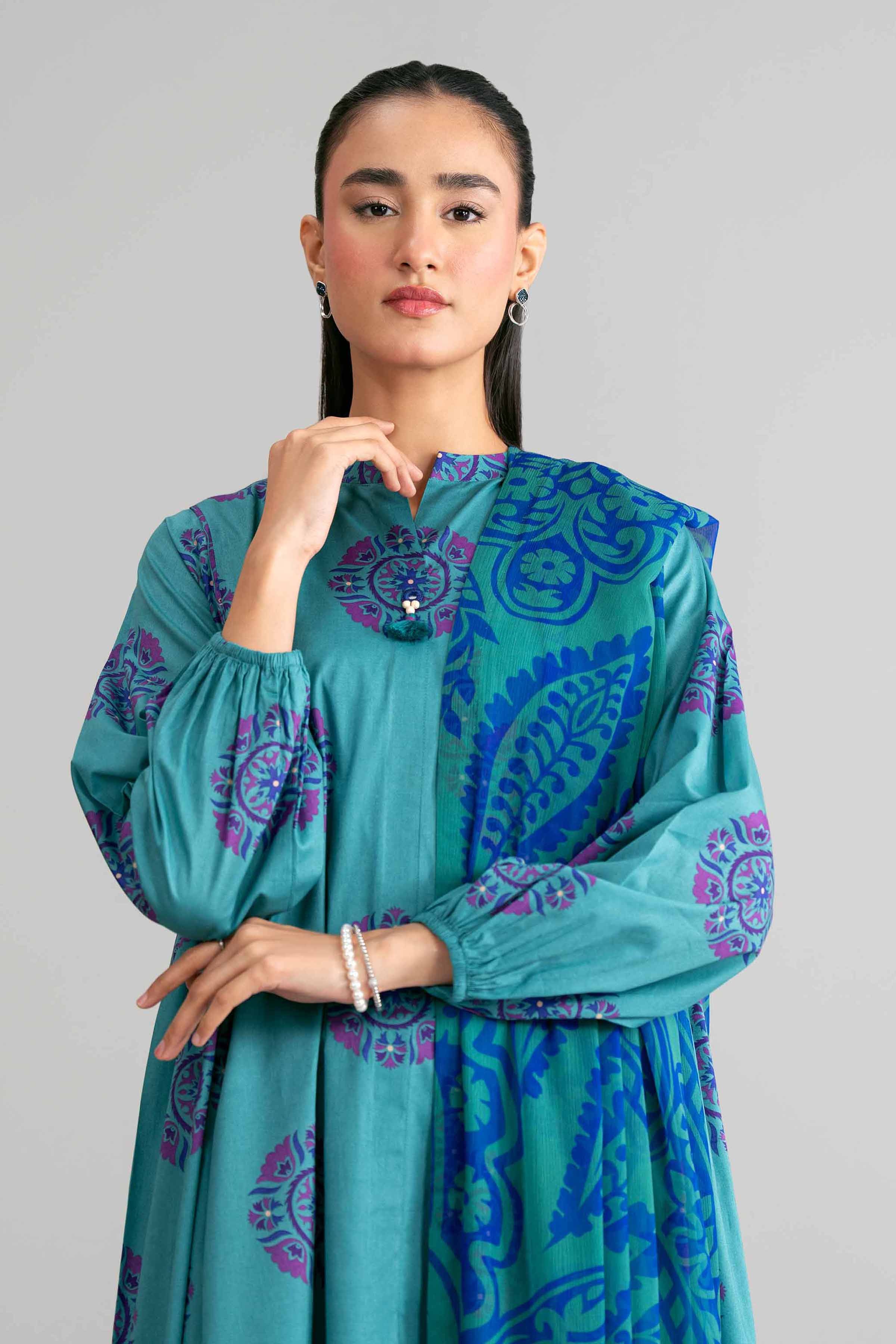 3 Piece - Digital Printed Suit - 42601583 Green Lawn 3PC Printed Summer