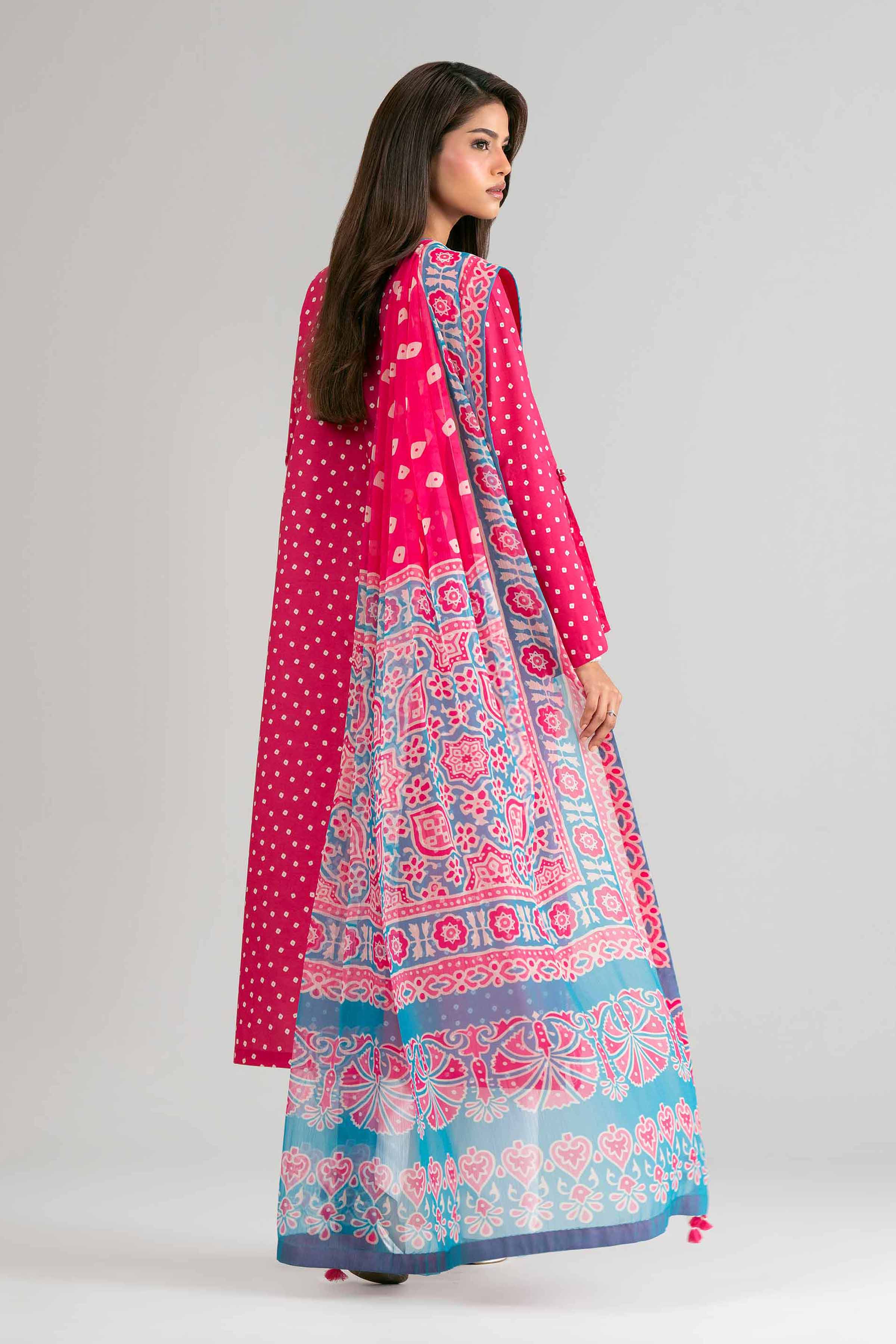 2 Piece - Digital Printed Embroidered Suit - 42601588 Pink Lawn 2PC Embroidered