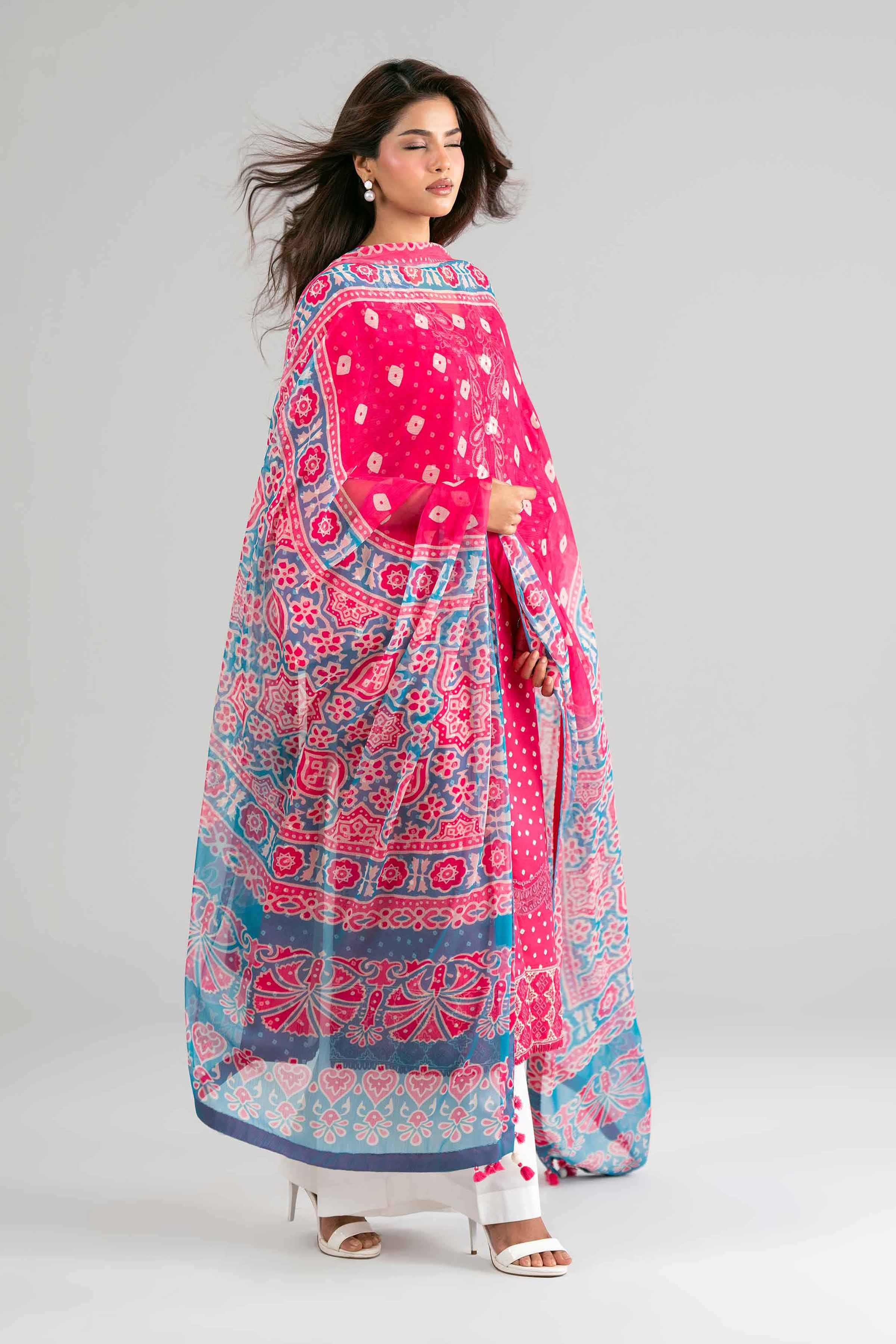 2 Piece - Digital Printed Embroidered Suit - 42601588 Pink Lawn 2PC Embroidered