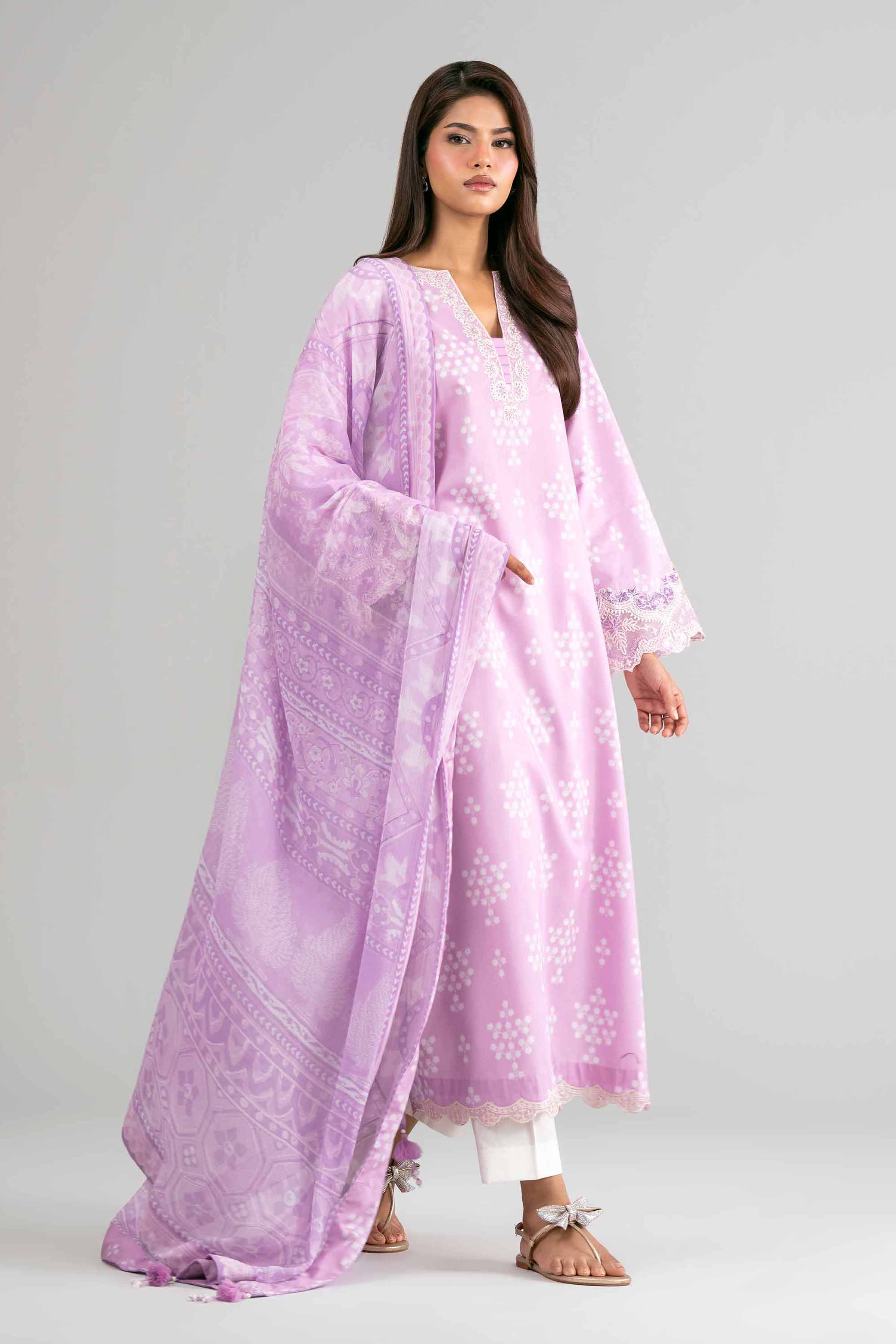 2 Piece - Digital Printed Embroidered Suit - 42601589 Purple Lawn 2PC Embroidered