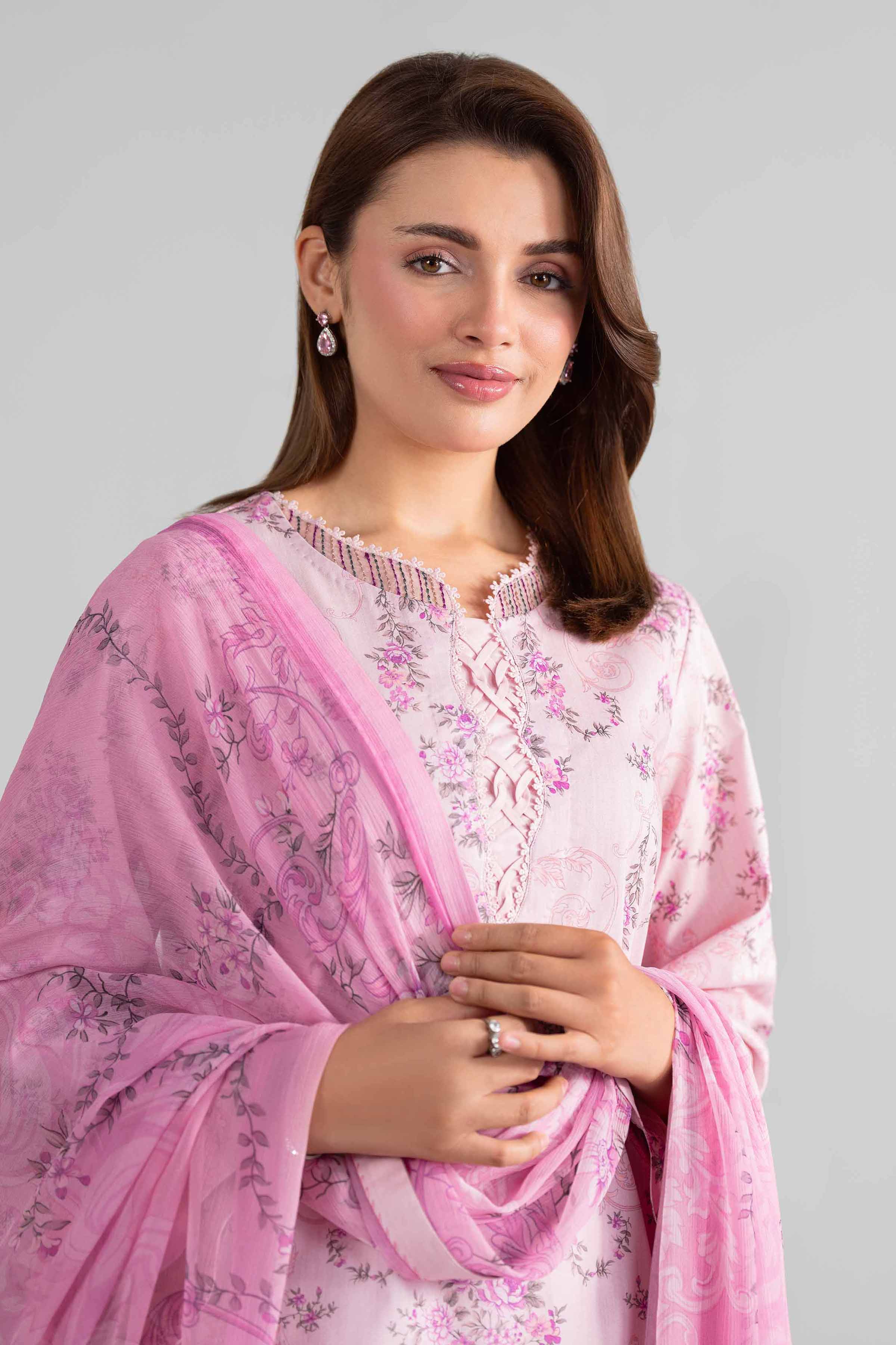 2 Piece - Digital Printed Suit - 42601594 Pink Lawn 2PC Printed