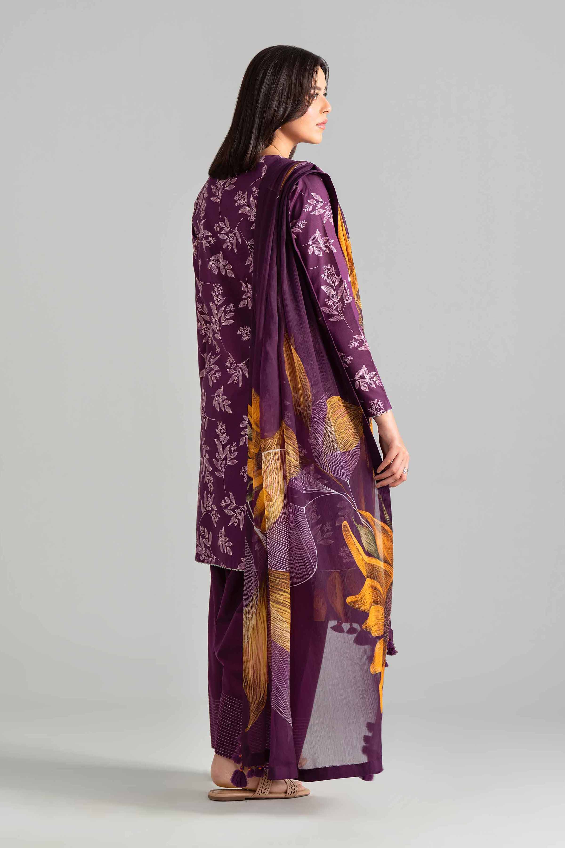 2 Piece - Digital Printed Suit - 42601596 Purple Lawn 2PC Printed