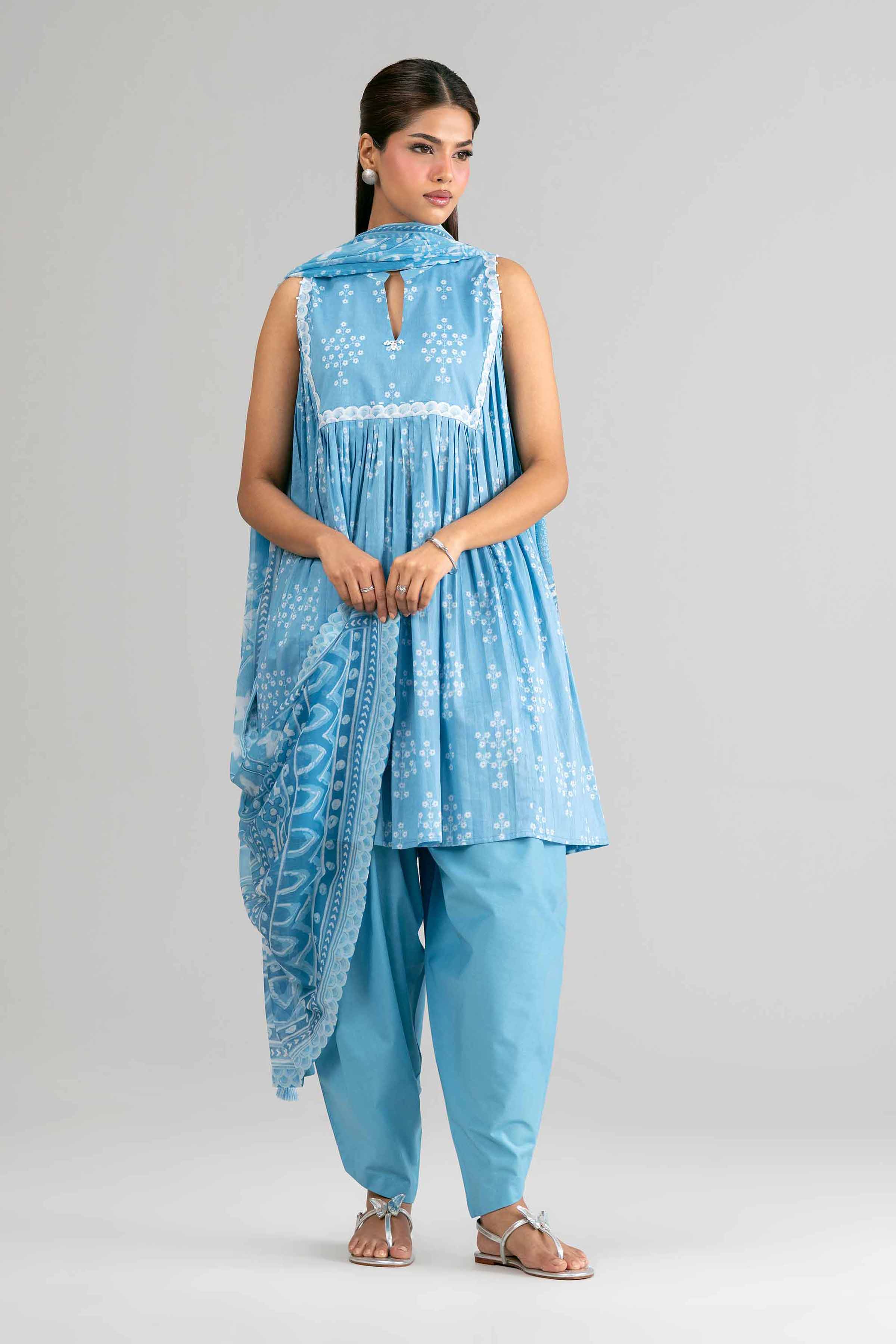 2 Piece - Digital Printed Suit - 42601598 Blue Lawn 2PC Printed