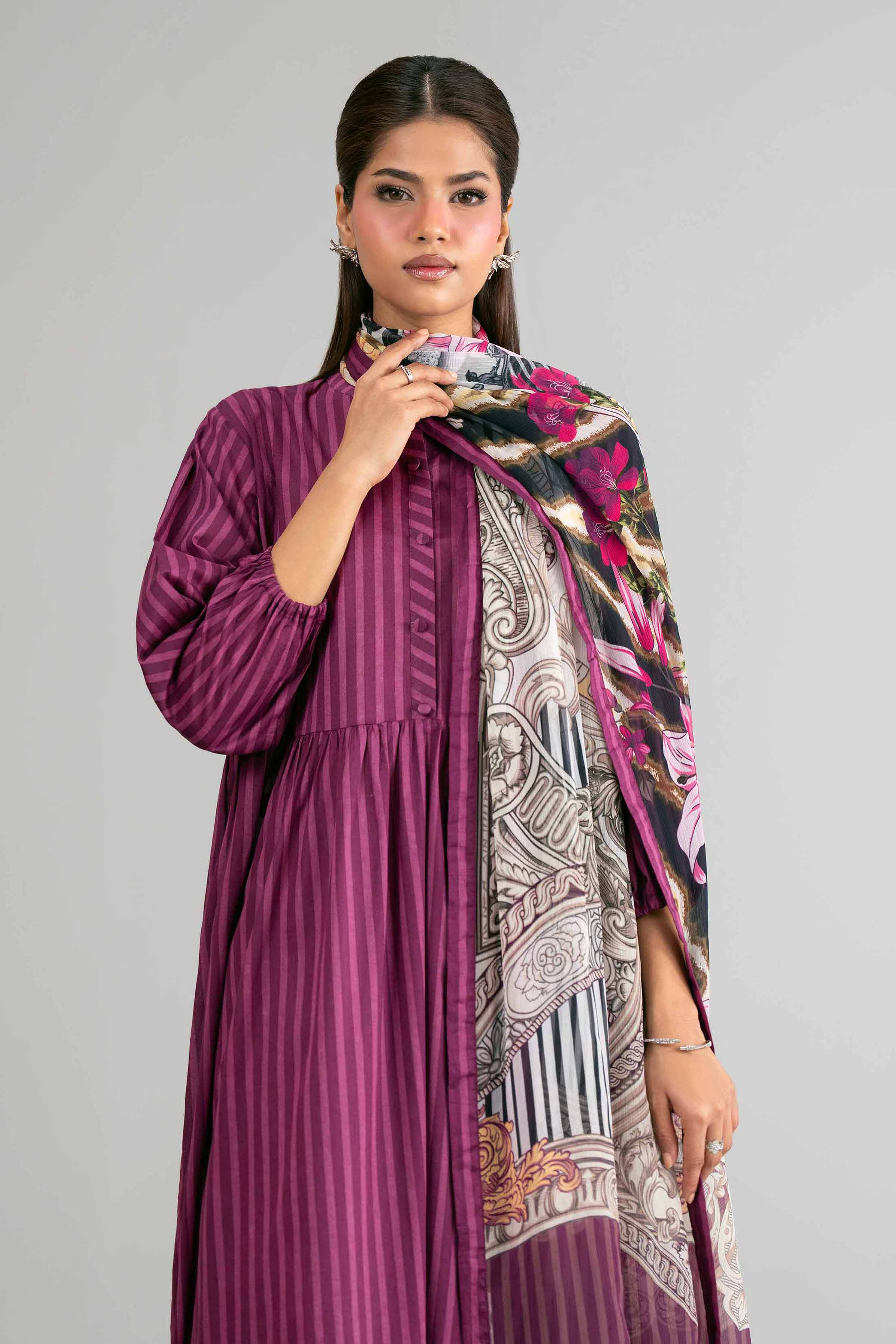 2 Piece - Digital Printed Suit - 42601600 Purple Lawn 2PC Printed
