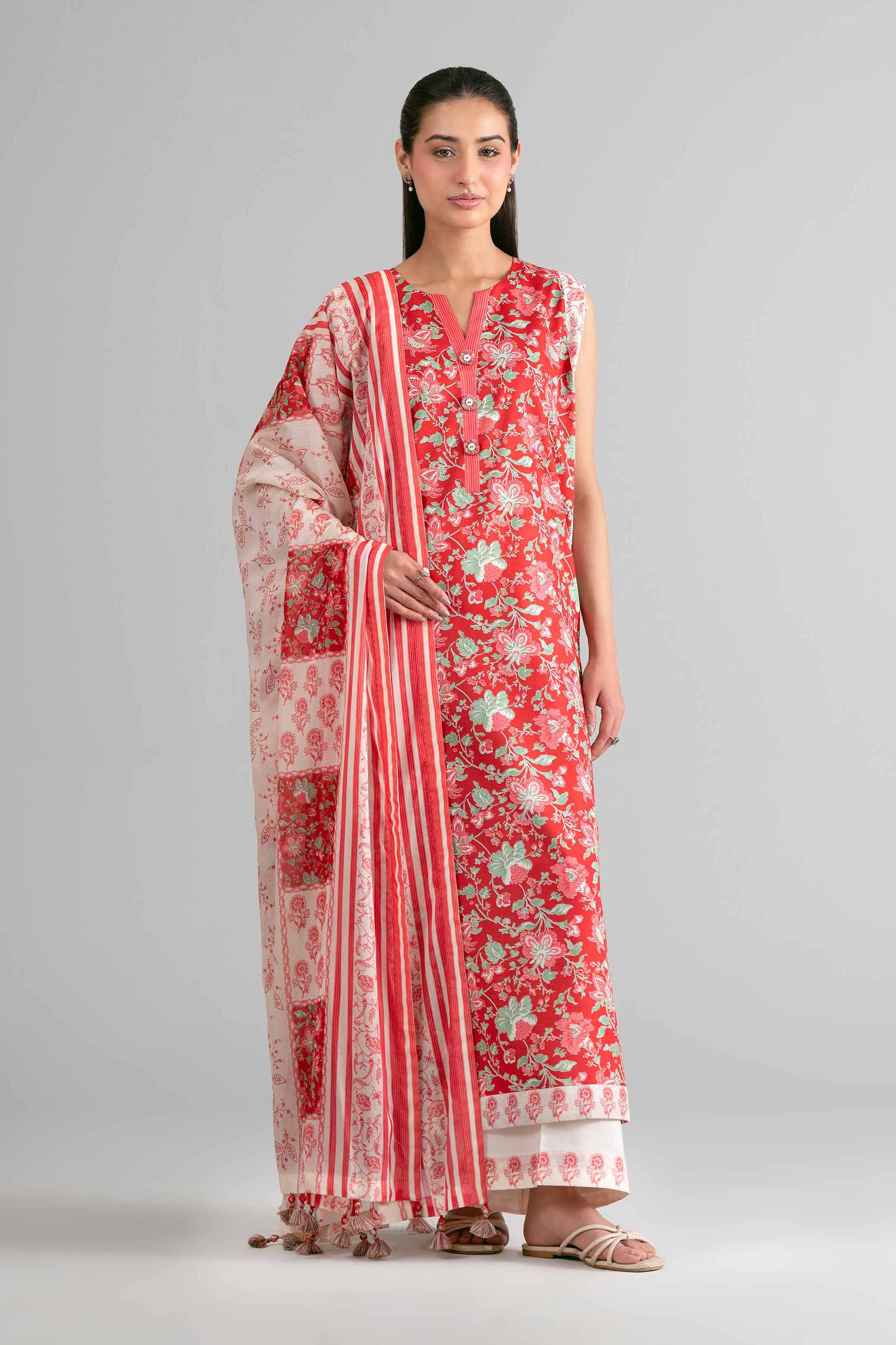2 Piece - Printed Suit - 42601613 Red Lawn 2PC Printed