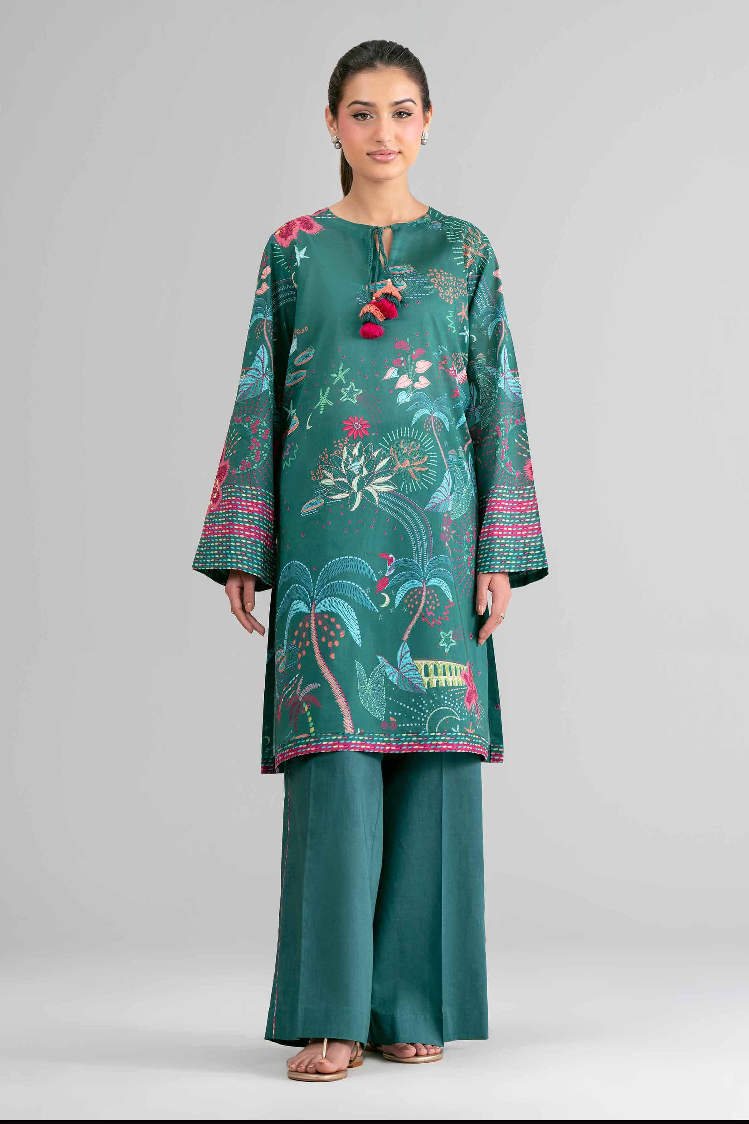 2 Piece - Digital Printed Suit - 42601615 Green Lawn 2PC Printed