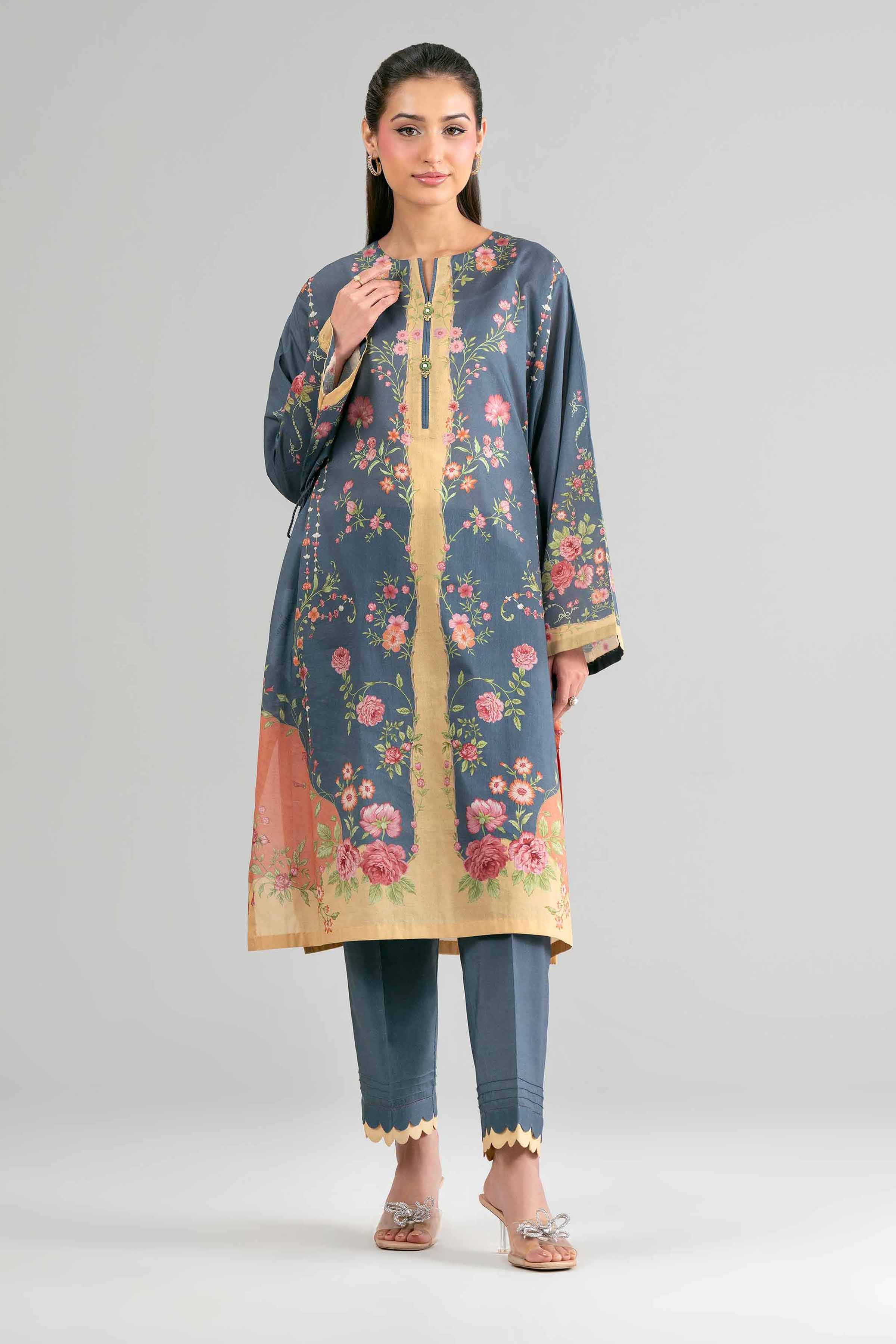 2 Piece - Digital Printed Suit - 42601619 Grey Lawn 2PC Printed