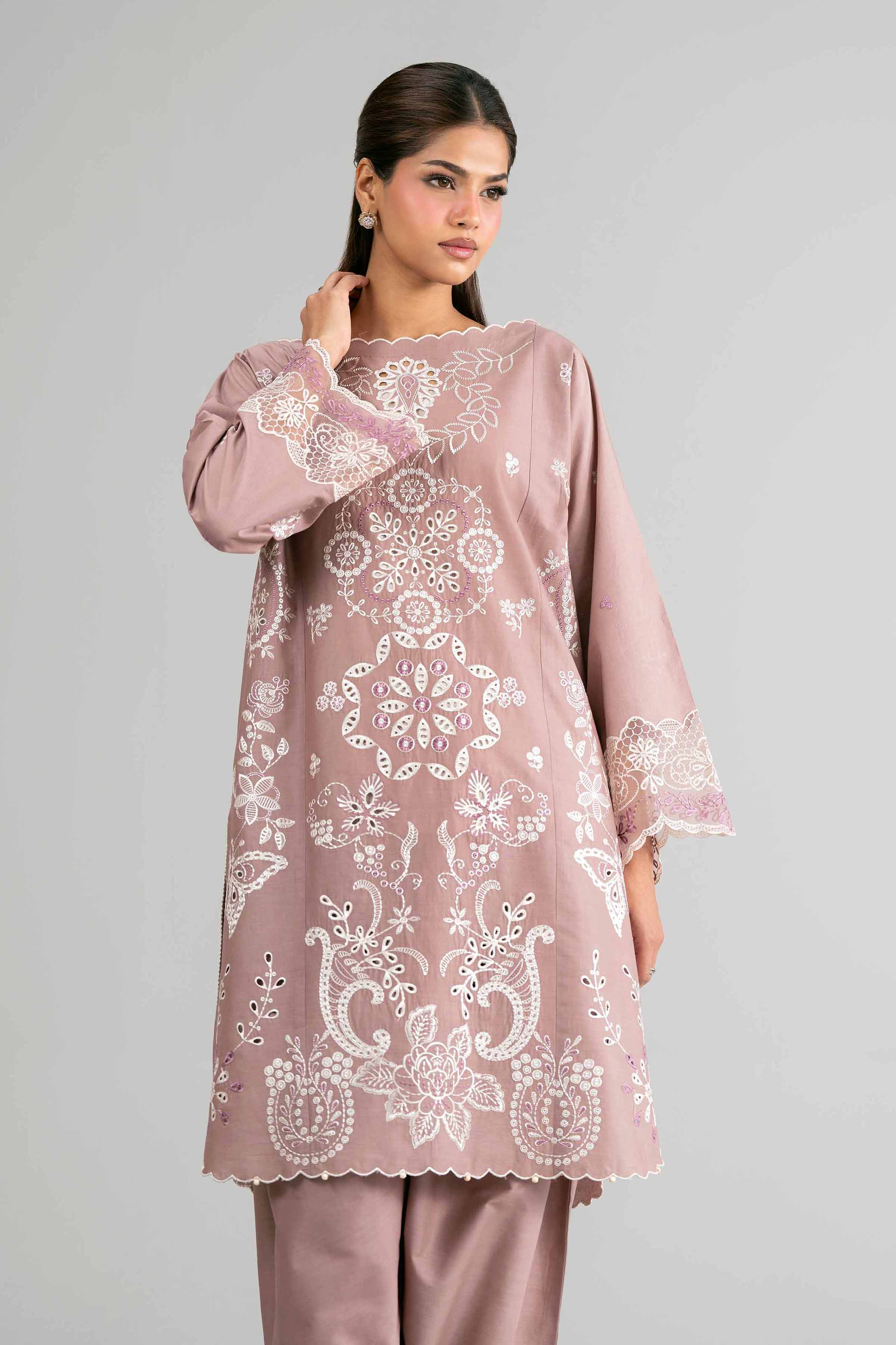 2 Piece - Embroidered Suit - 42601626 Purple Lawn 2PC Embroidered