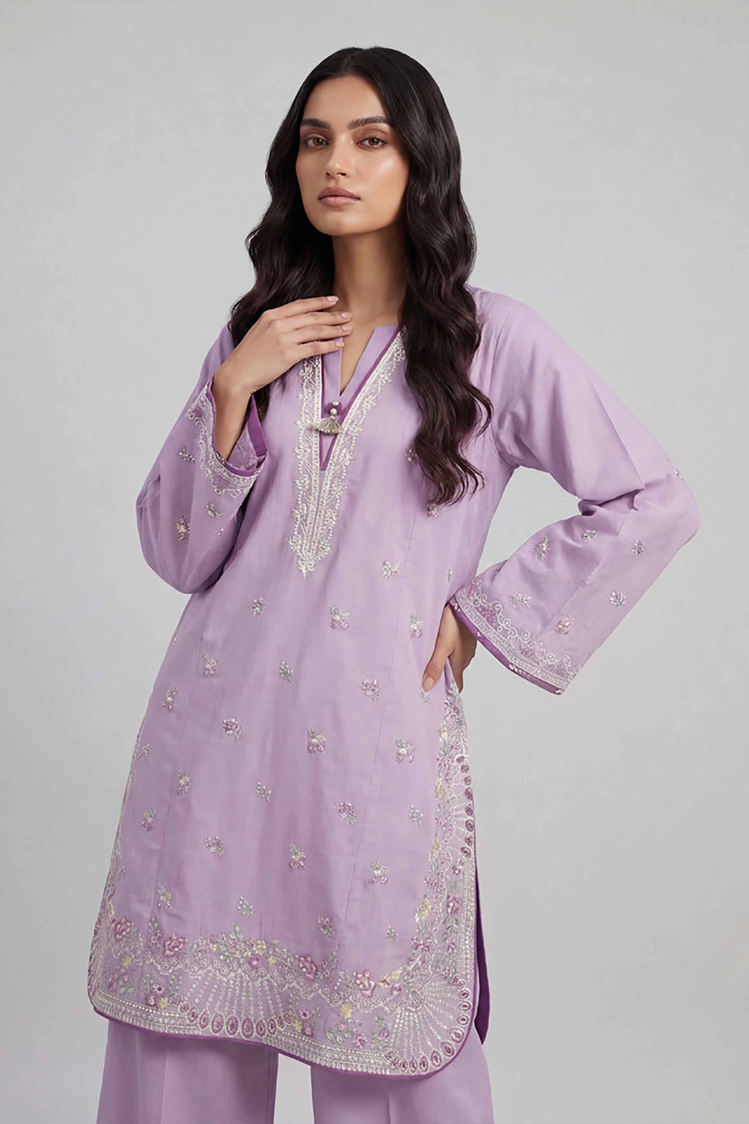 2 Piece - Embroidered Suit - 42601630 Purple Lawn 2PC Embroidered