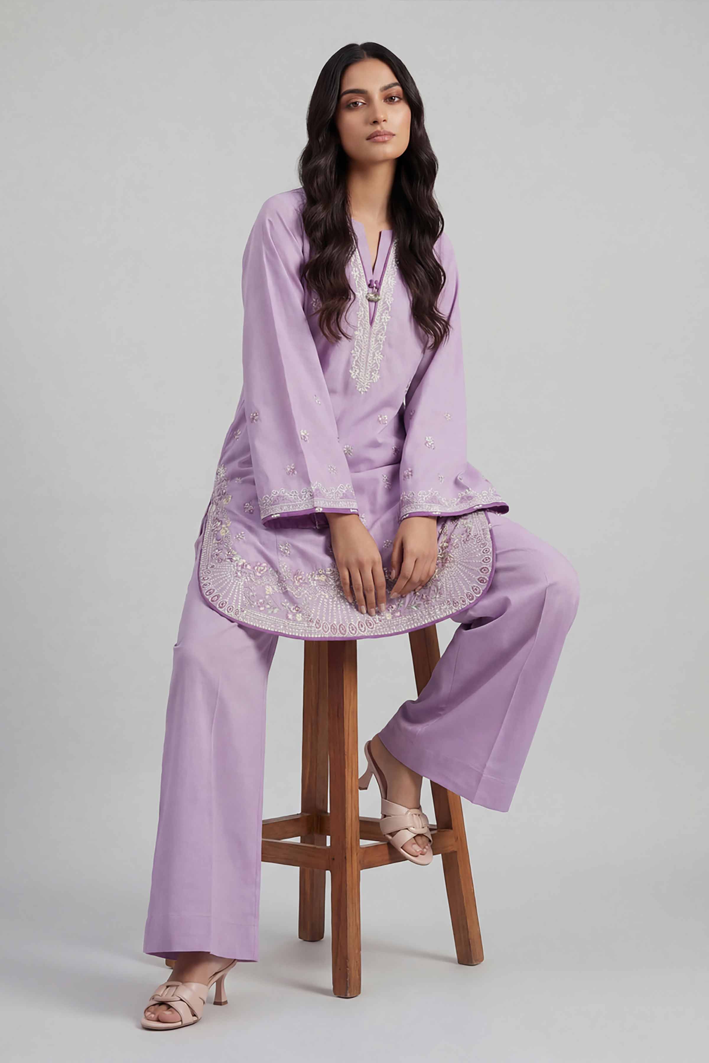 2 Piece - Embroidered Suit - 42601630 Purple Lawn 2PC Embroidered