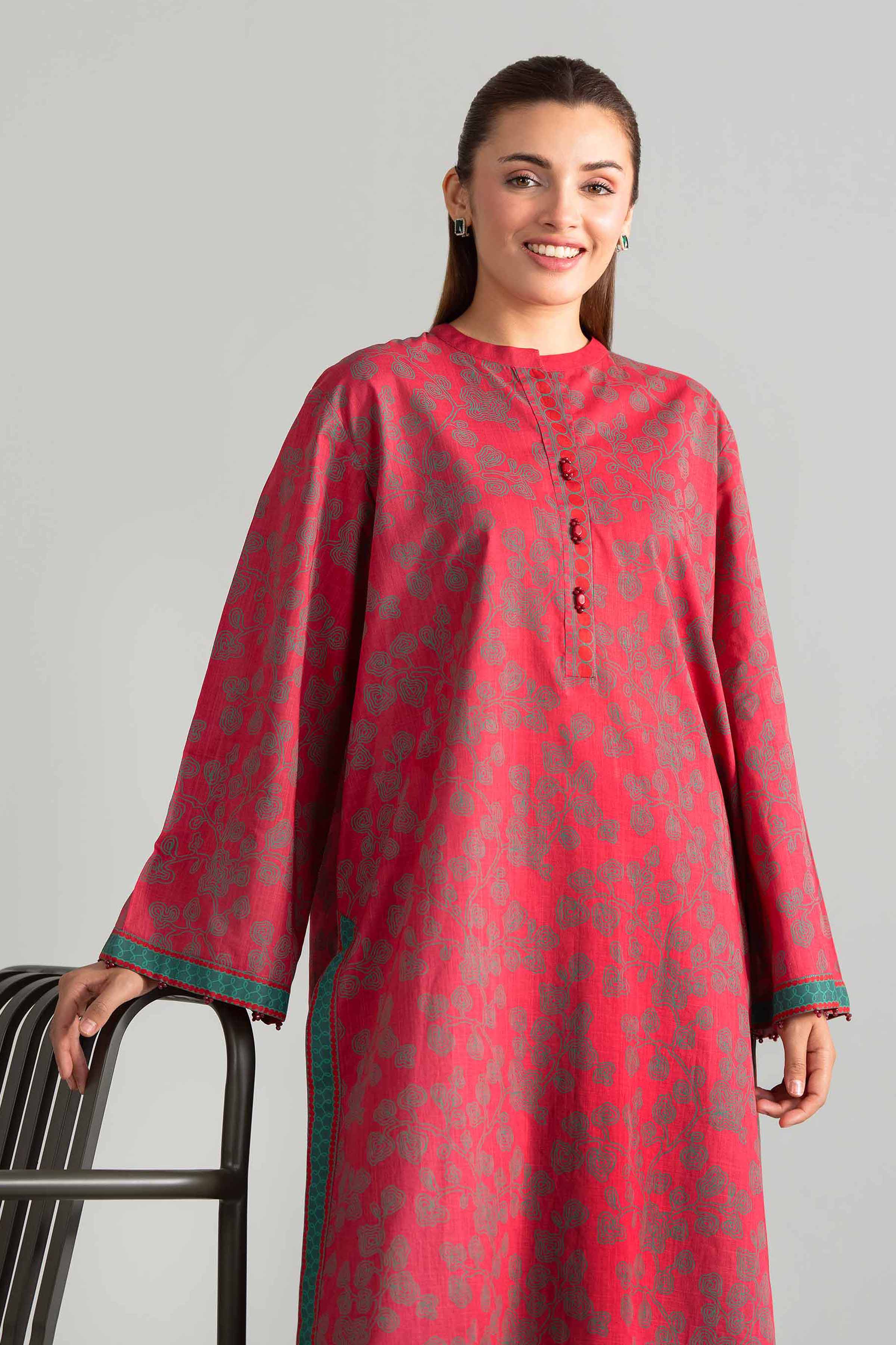 2 Piece - Printed Suit - 42601644 Red Lawn 2PC Printed