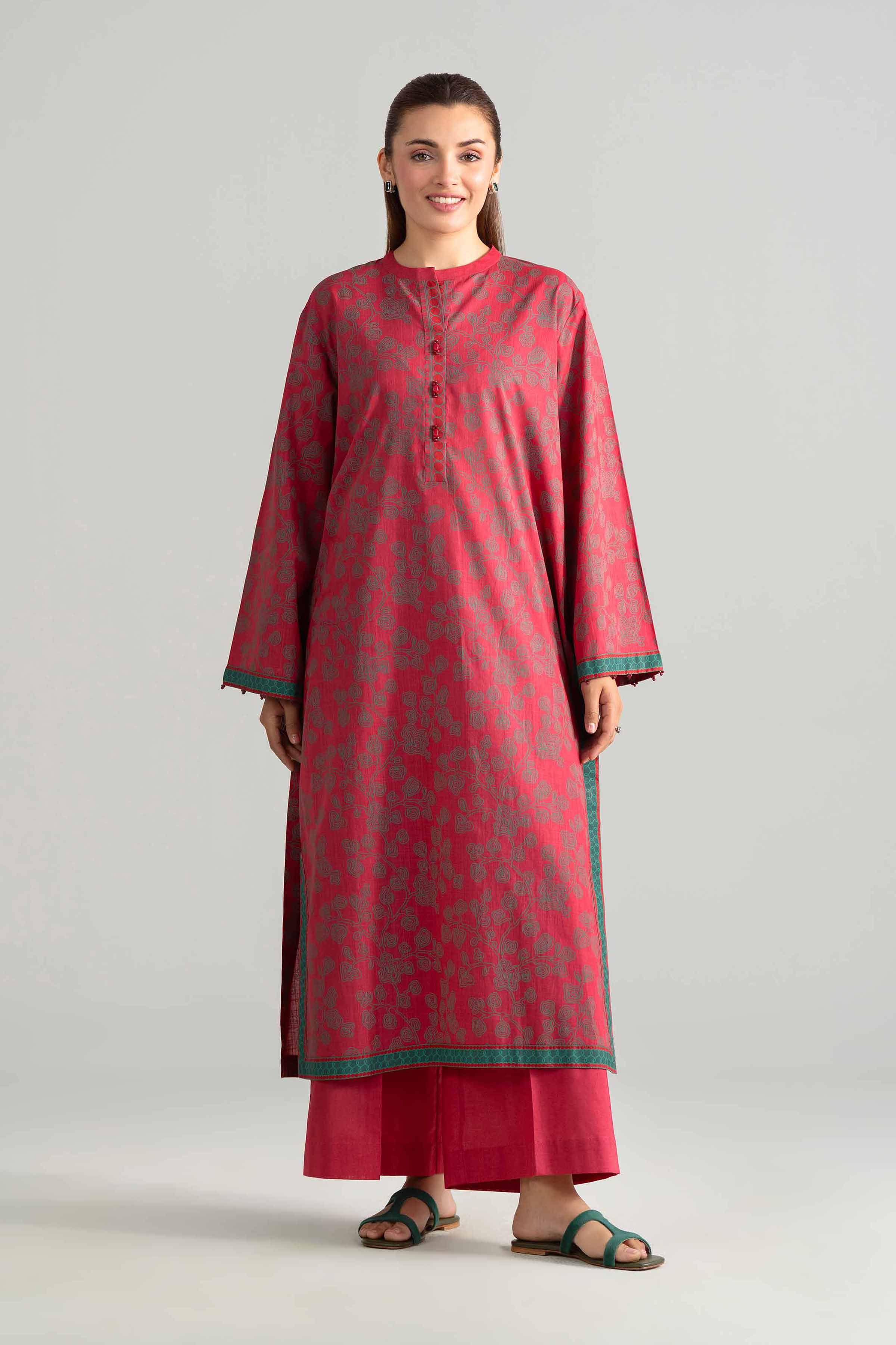 2 Piece - Printed Suit - 42601644 Red Lawn 2PC Printed