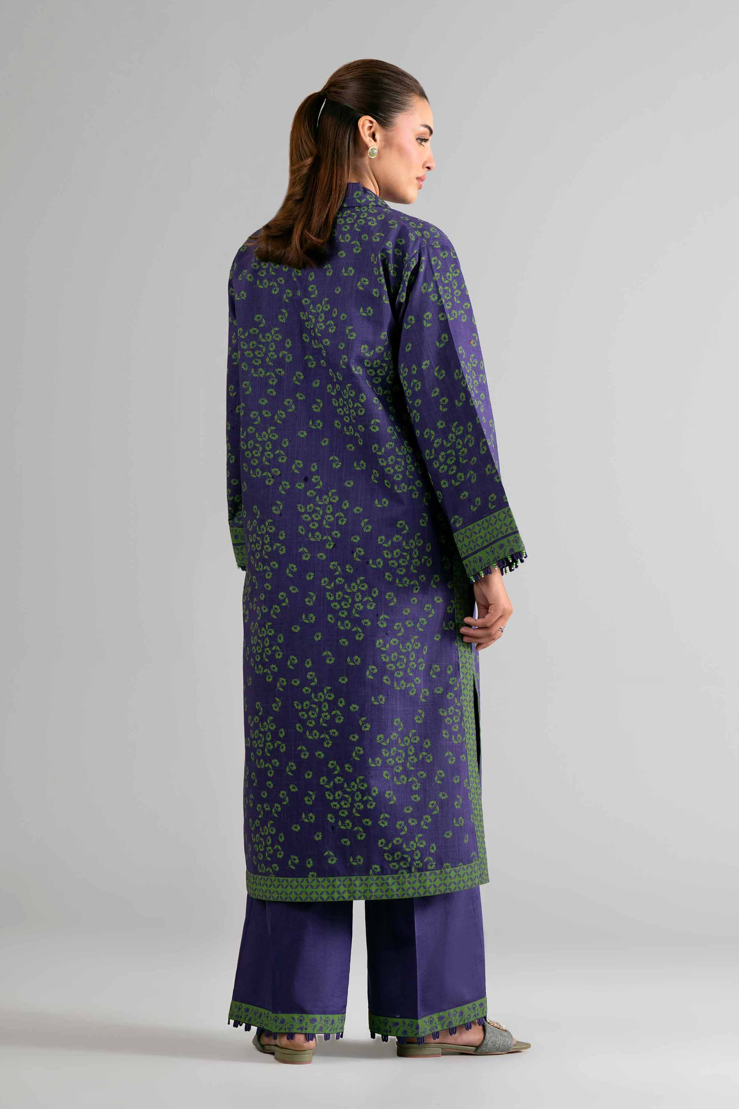 2 Piece - Printed Suit - 42601646 Purple Lawn 2PC Printed