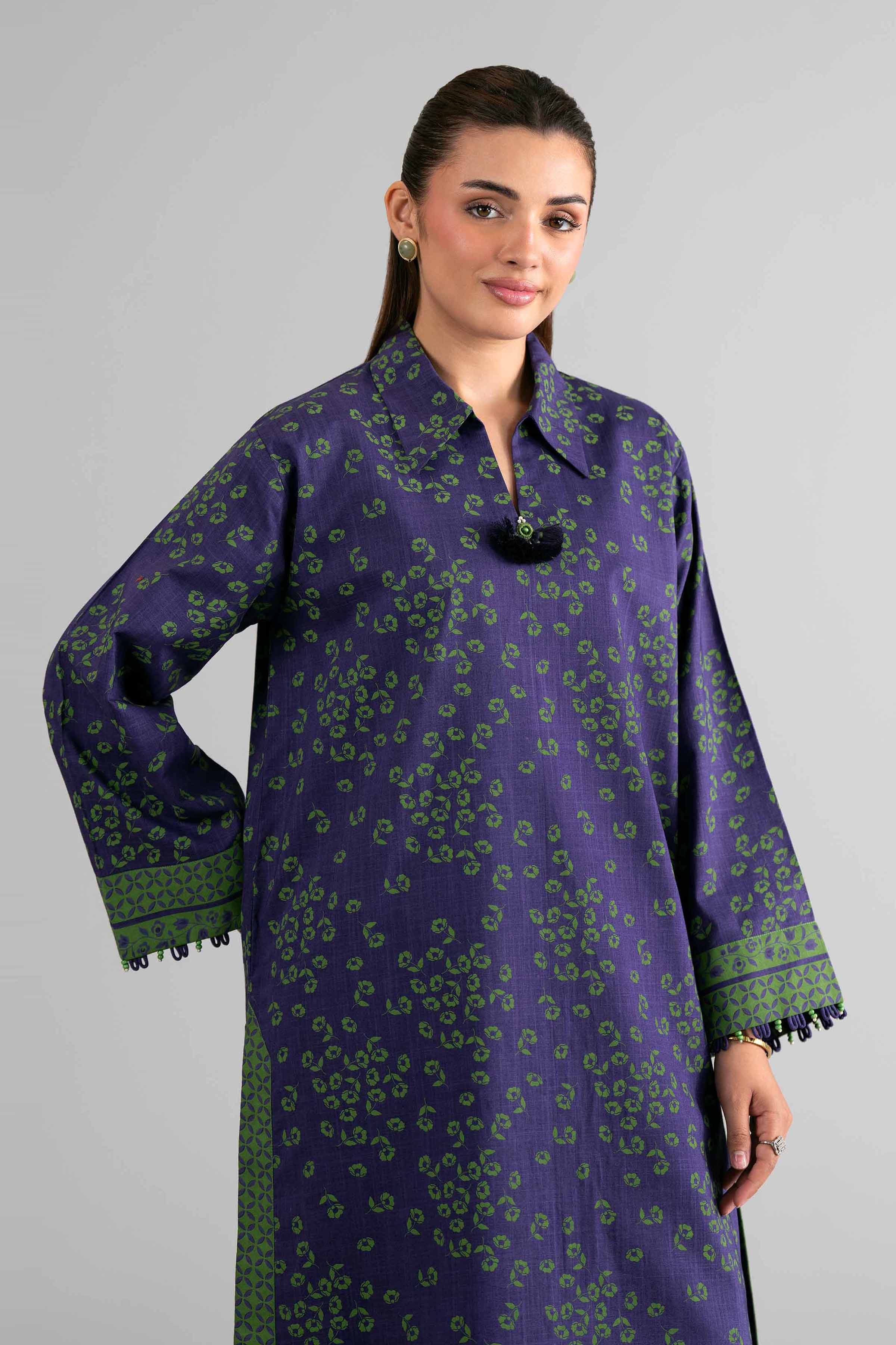 2 Piece - Printed Suit - 42601646 Purple Lawn 2PC Printed