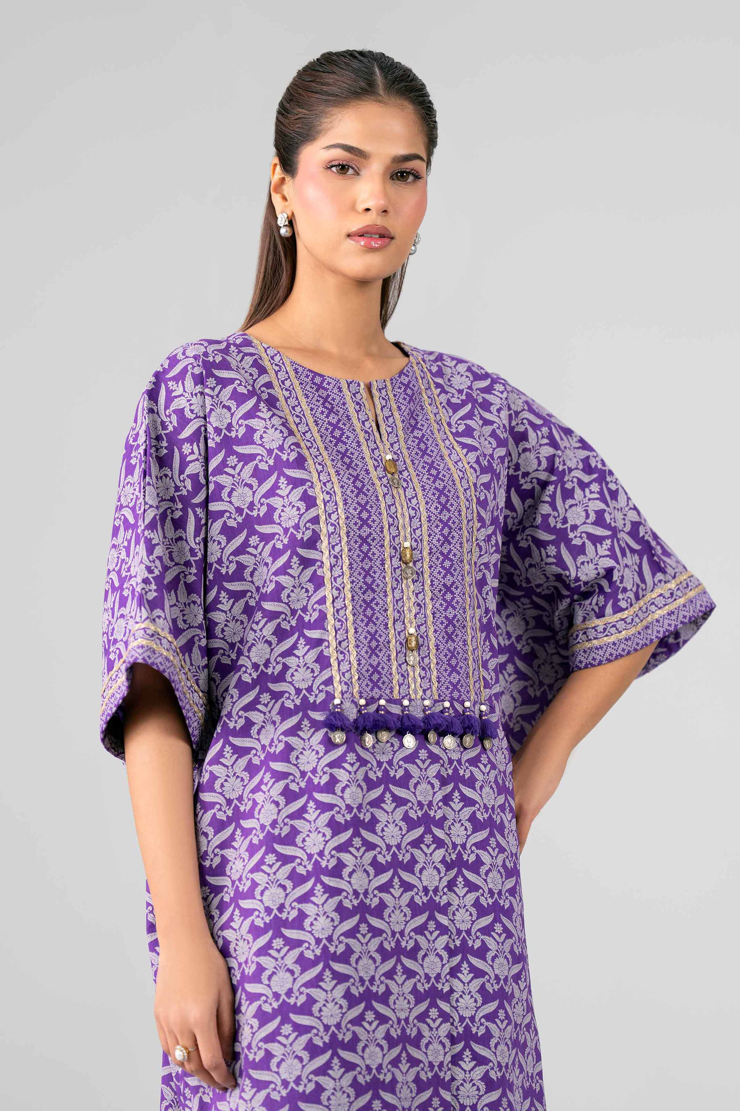 2 Piece - Printed Suit - 42601648 Purple Lawn 2PC Printed