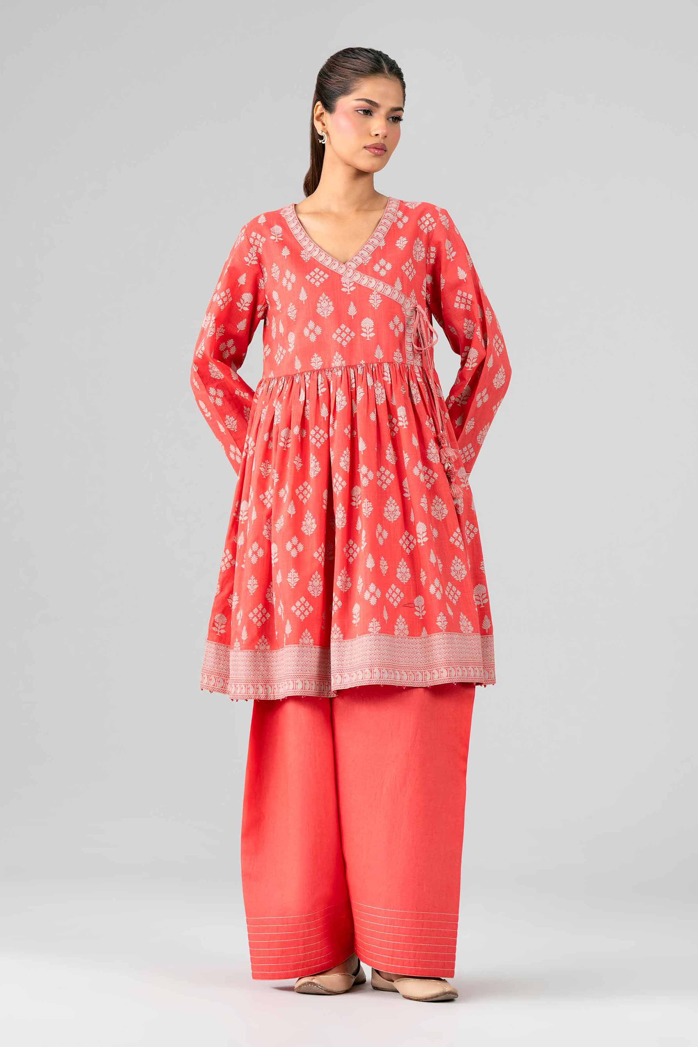 2 Piece - Printed Suit - 42601649 Pink Lawn 2PC Printed