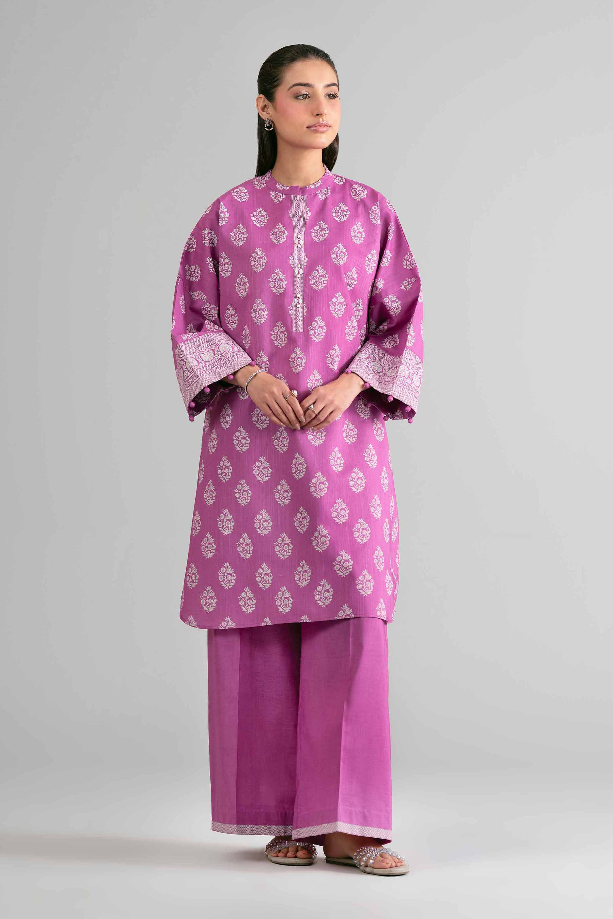 2 Piece - Printed Suit - 42601651 Purple Lawn 2PC Printed
