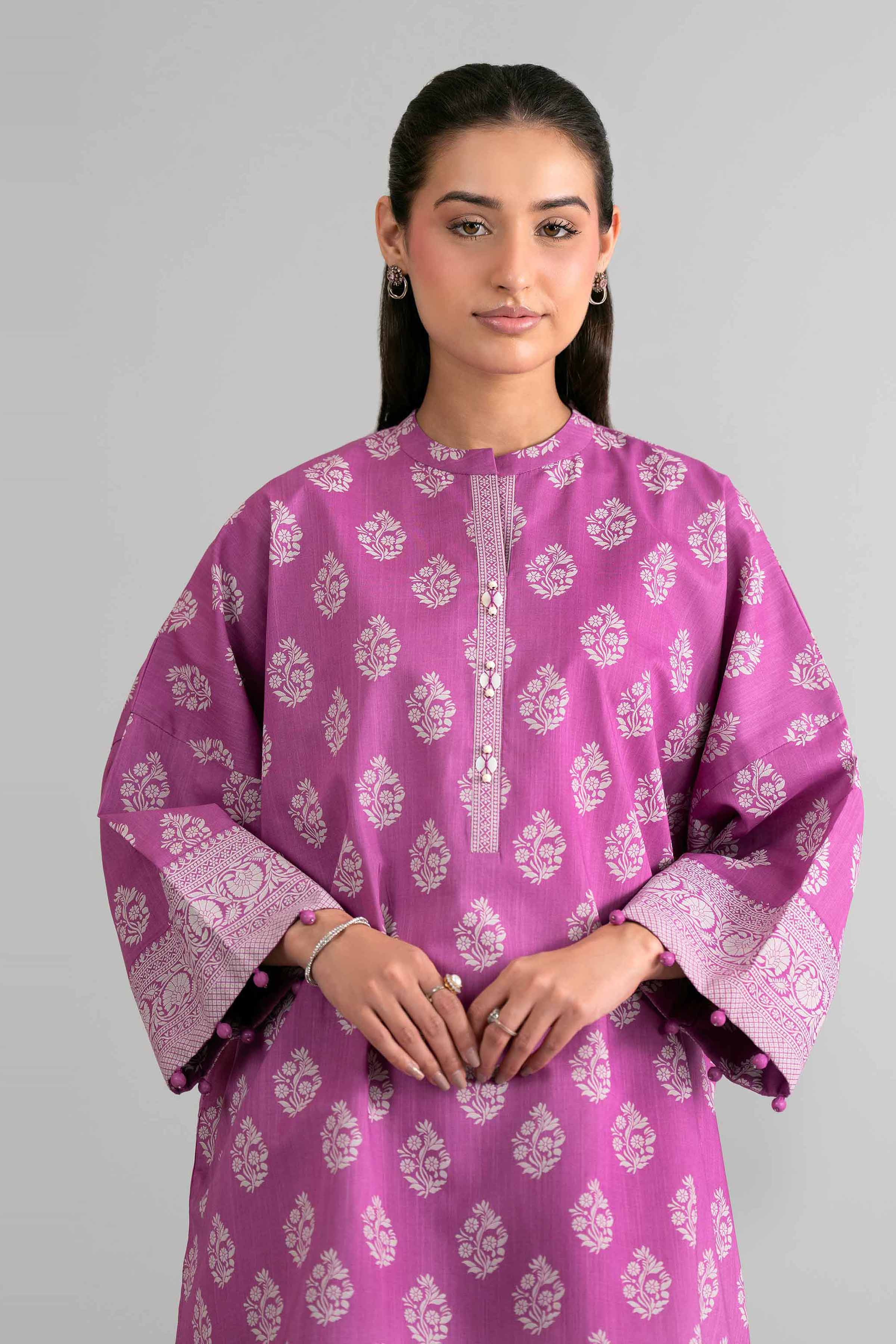 2 Piece - Printed Suit - 42601651 Purple Lawn 2PC Printed