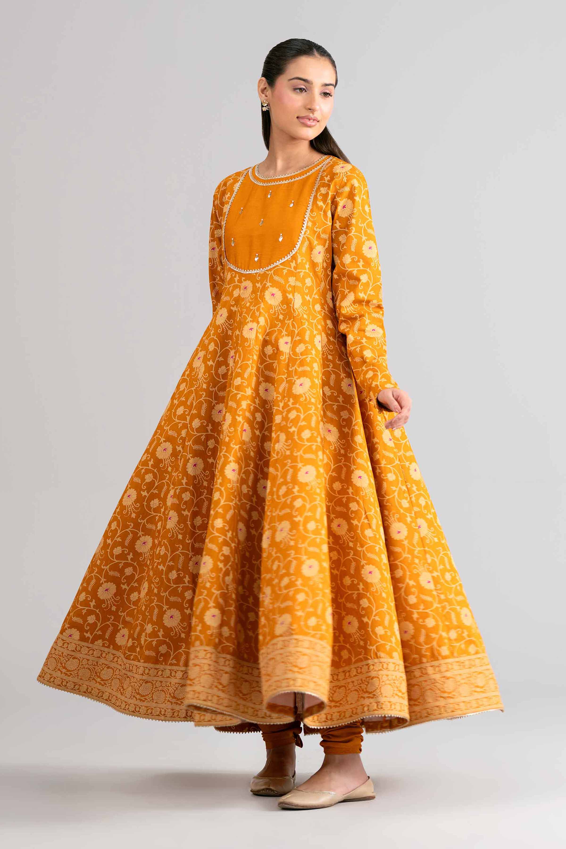 2 Piece - Printed Suit - 42601653 Yellow Lawn 2PC Printed