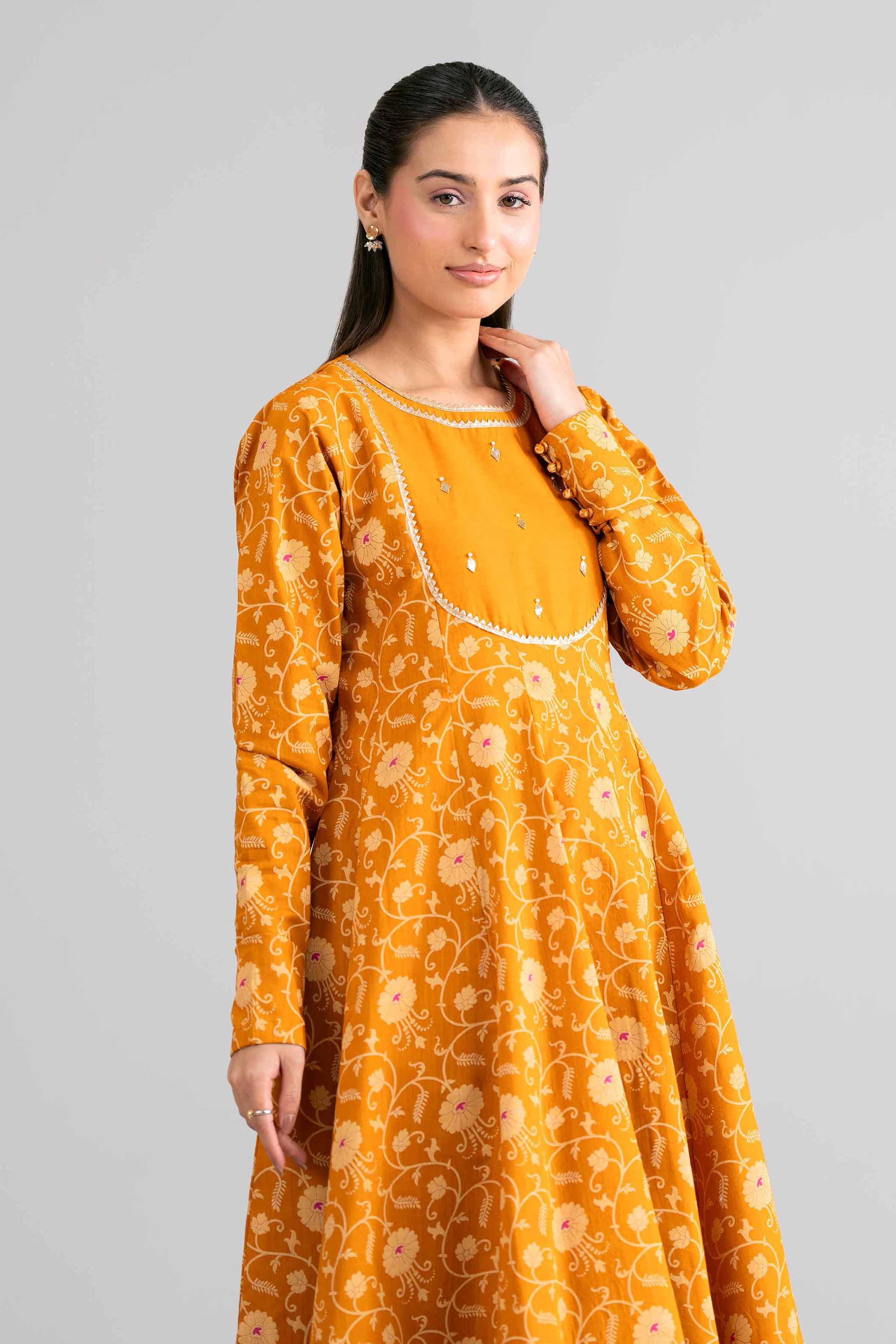 2 Piece - Printed Suit - 42601653 Yellow Lawn 2PC Printed