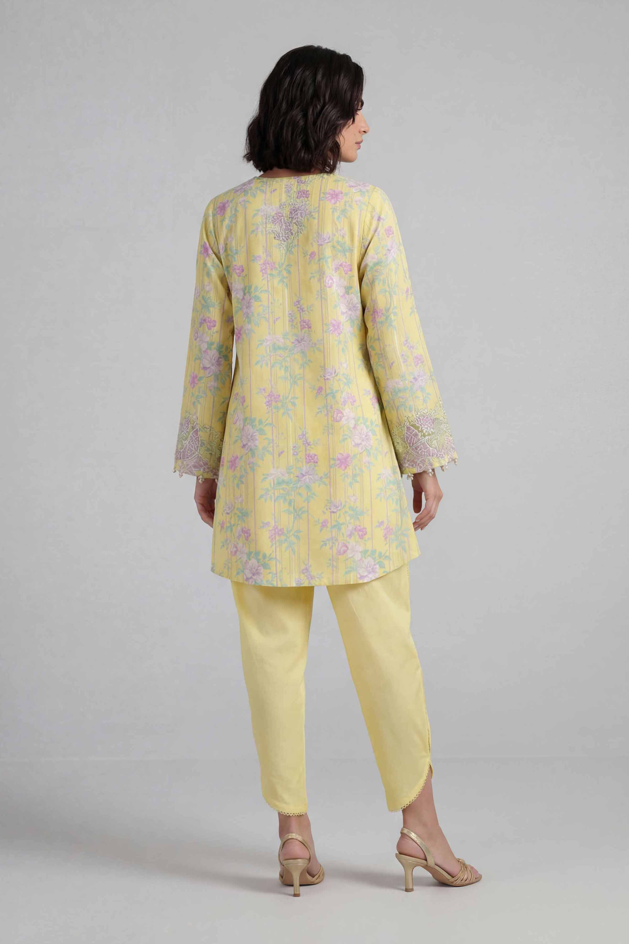 2 Piece - Printed Embroidered Suit - 42601656 Yellow Lawn 2PC Embroidered