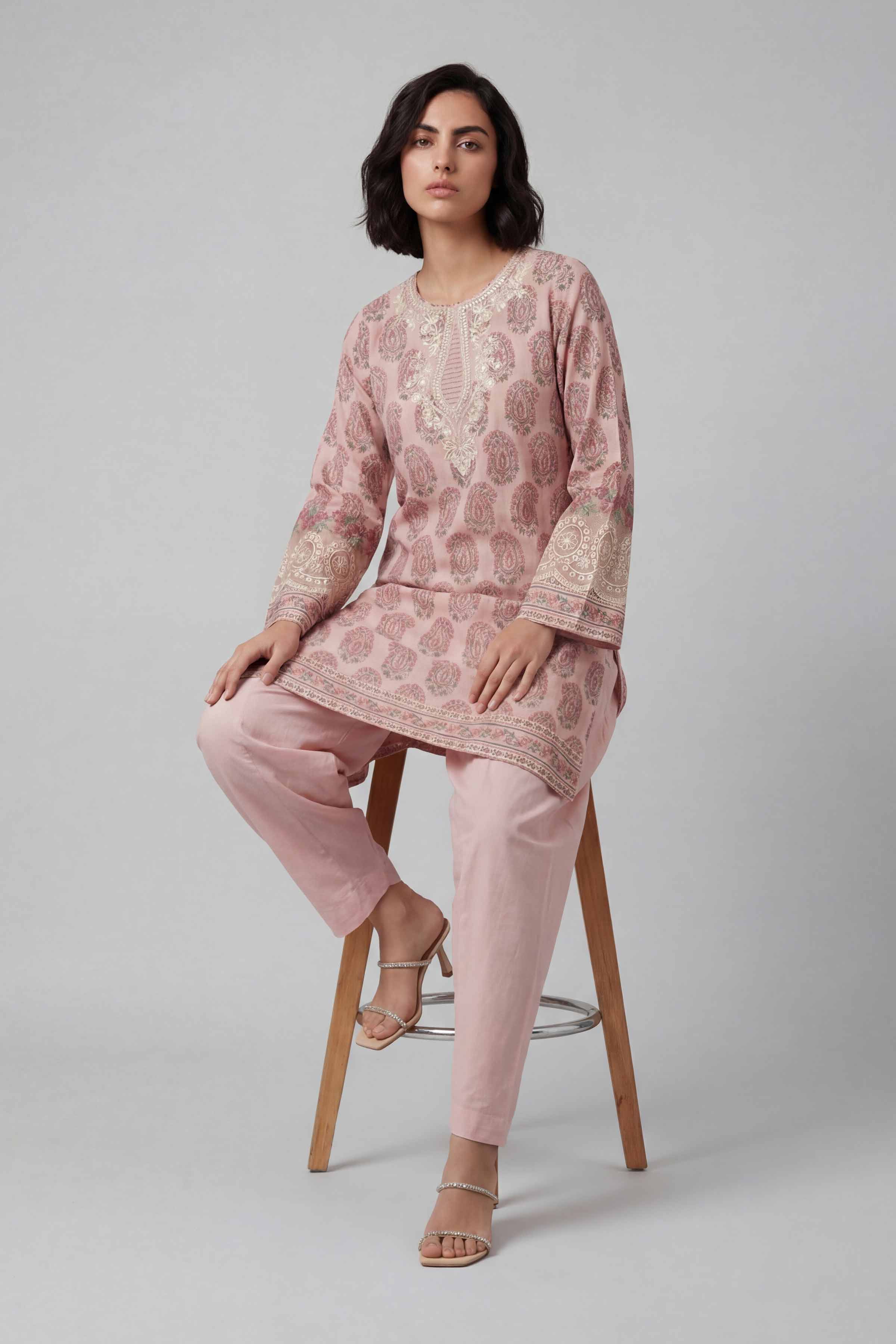 2 Piece - Printed Embroidered Suit - 42601661 Pink Lawn 2PC Embroidered