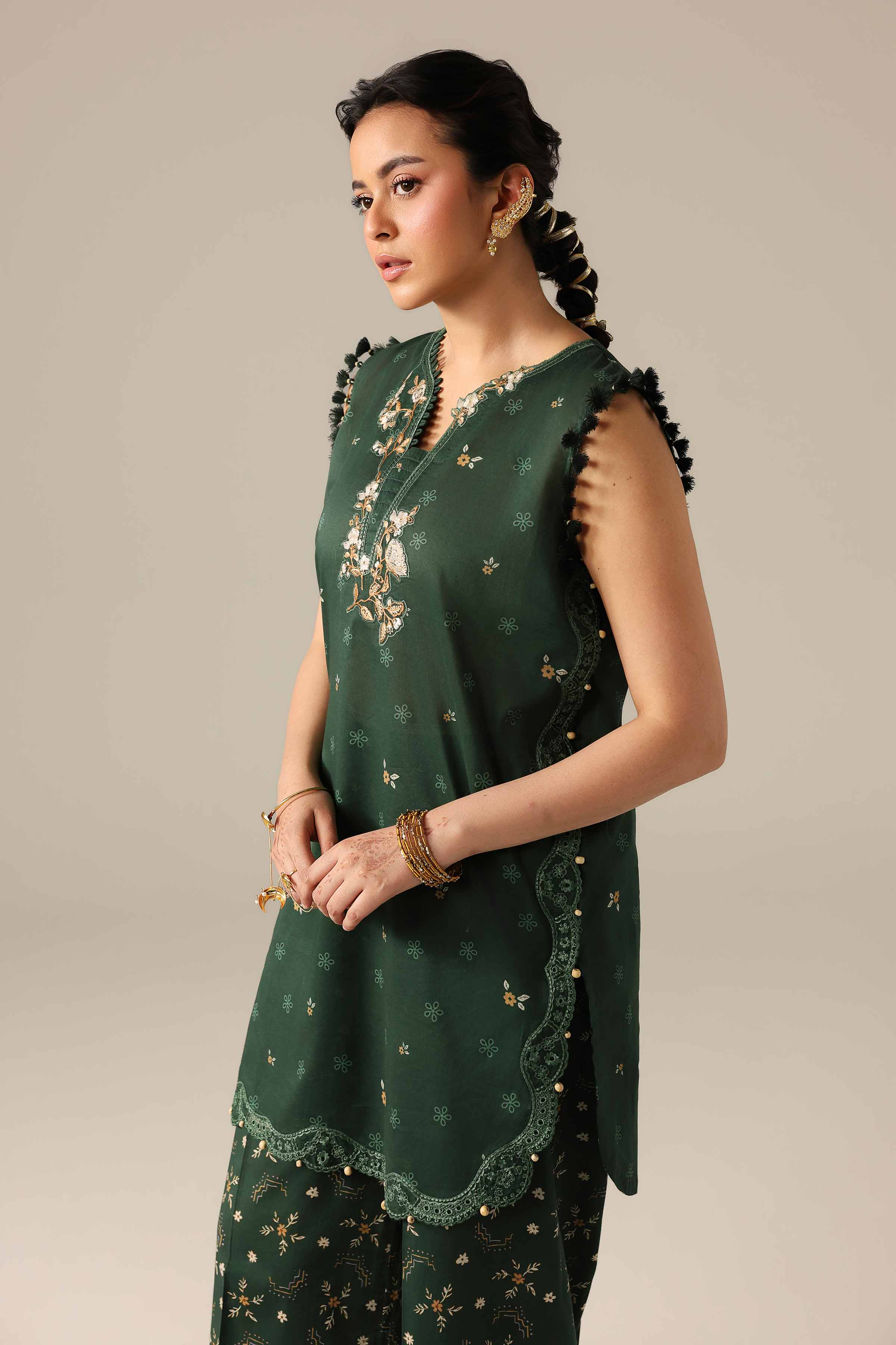 2 Piece - Printed Embroidered Suit - 42601665