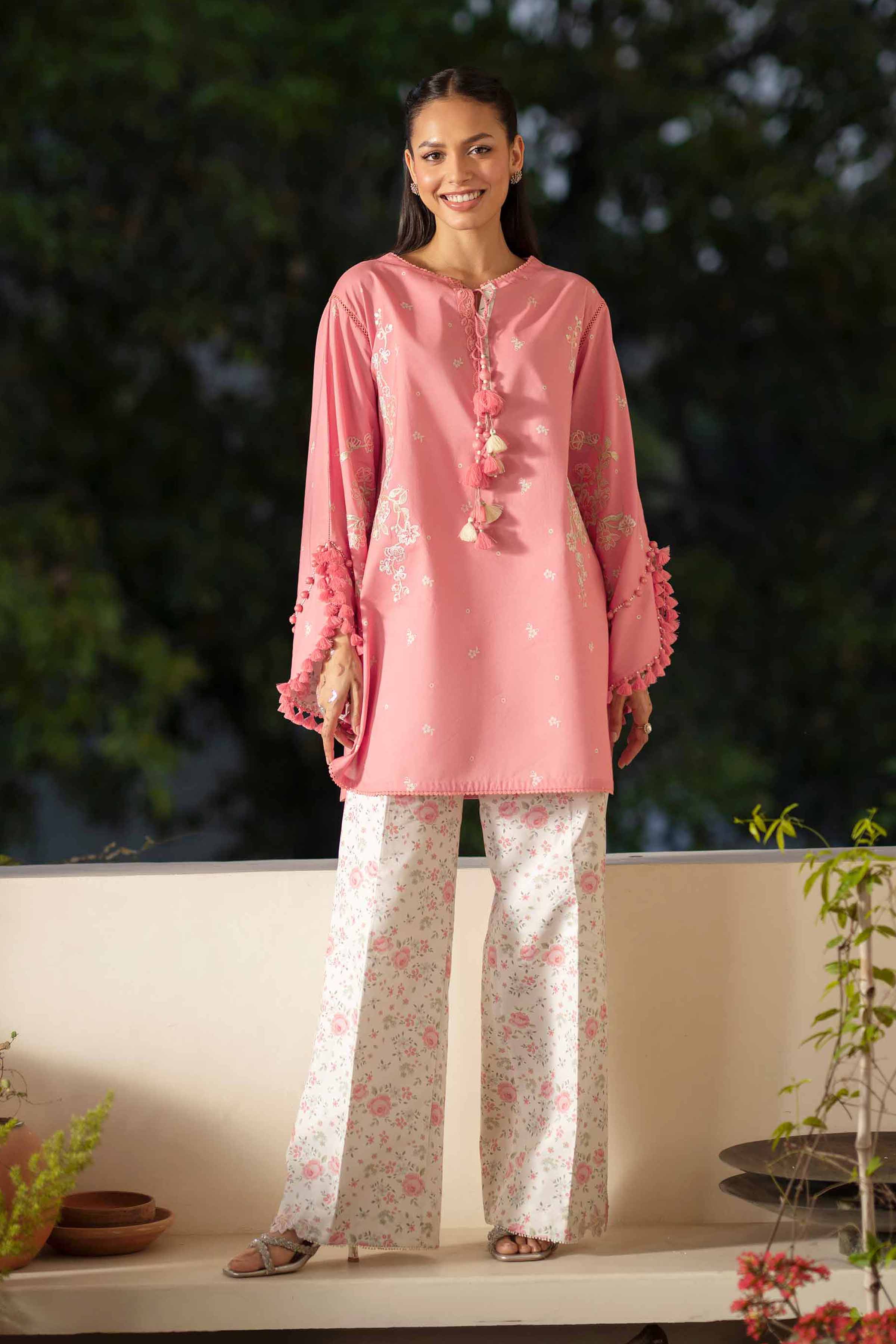 2 Piece - Printed Embroidered Suit - 42601668 Pink Lawn 2PC Embroidered