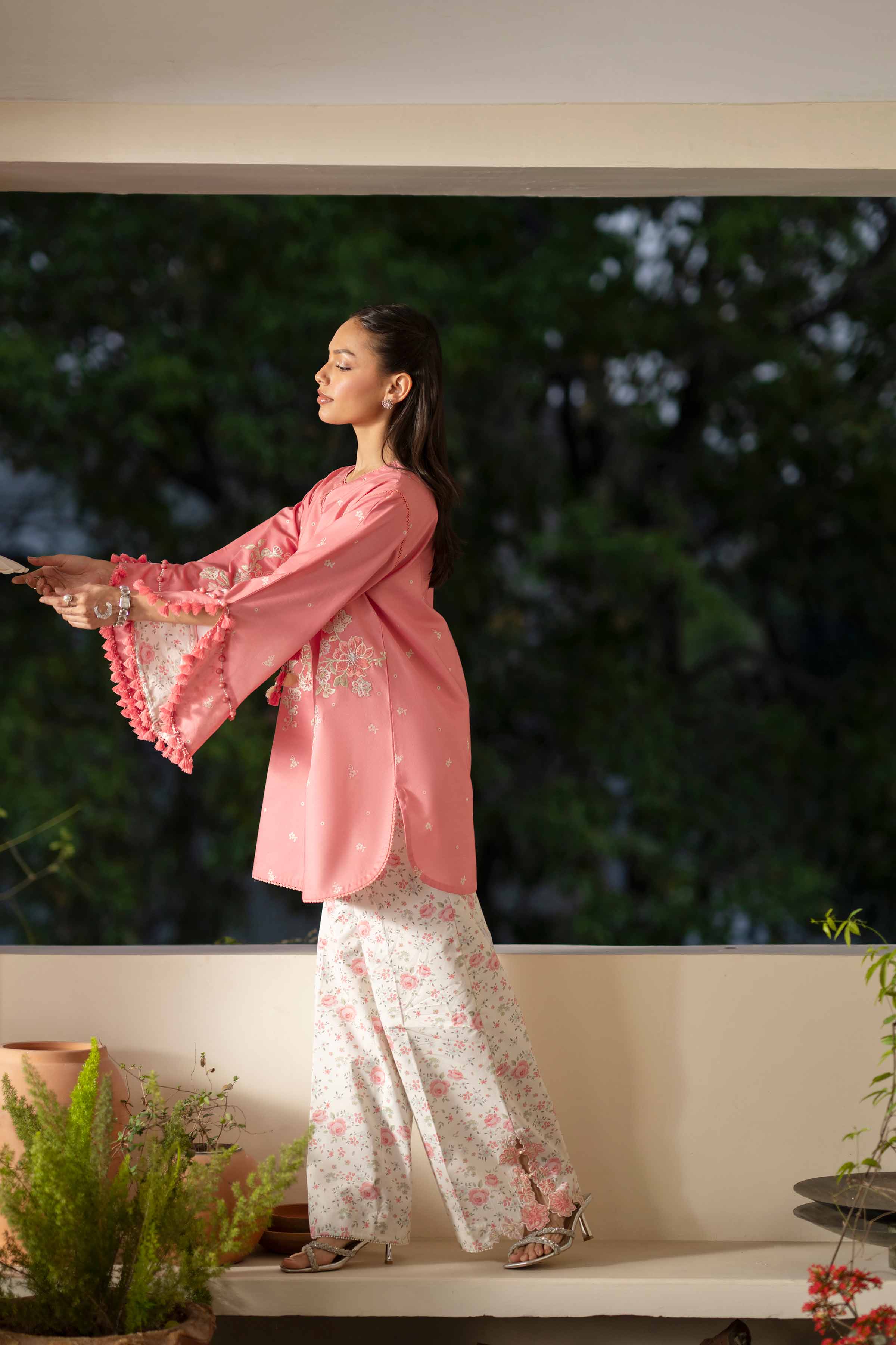 2 Piece - Printed Embroidered Suit - 42601668 Pink Lawn 2PC Embroidered