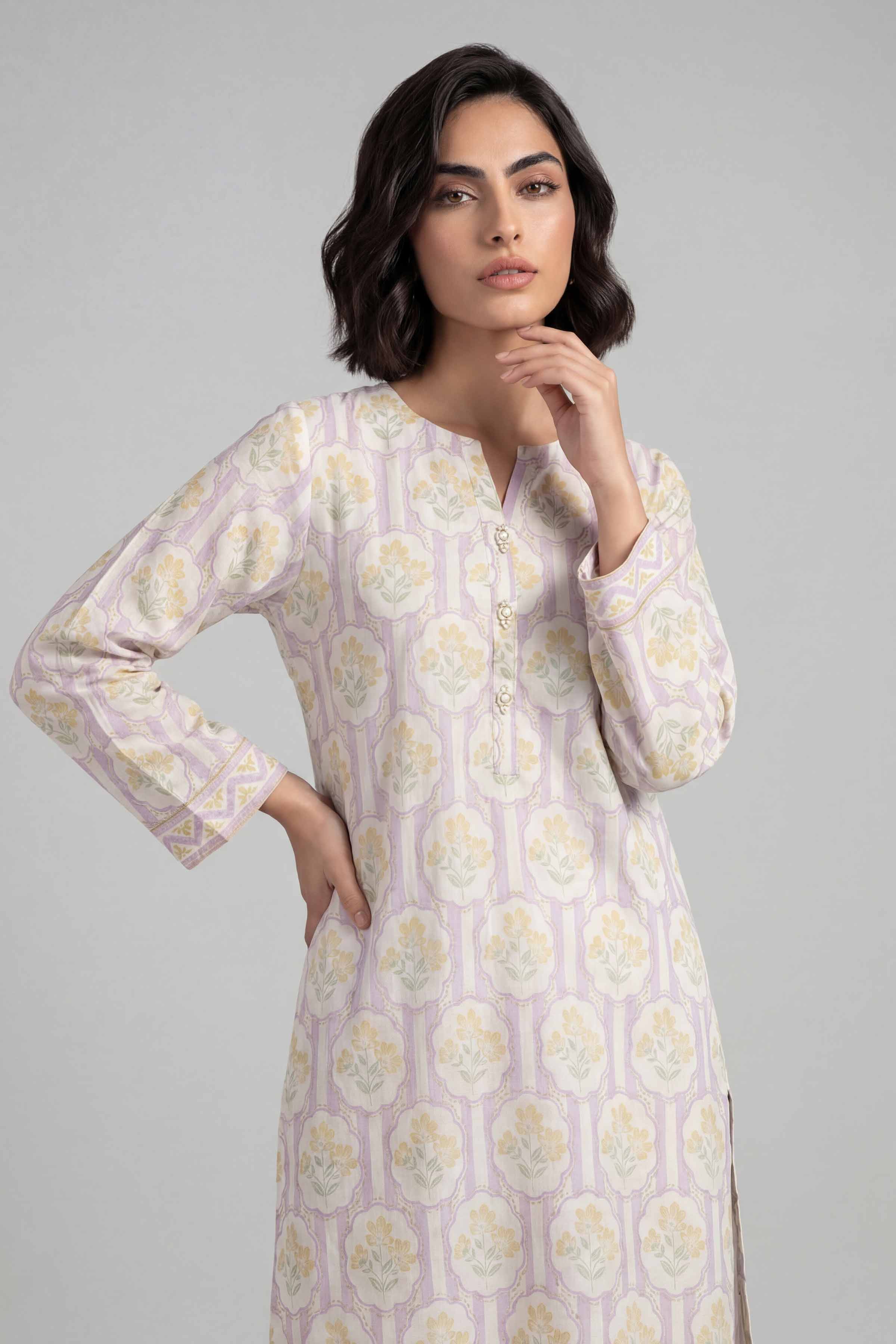 2 Piece - Printed Suit - 42601674 Cream Lawn 2PC Printed