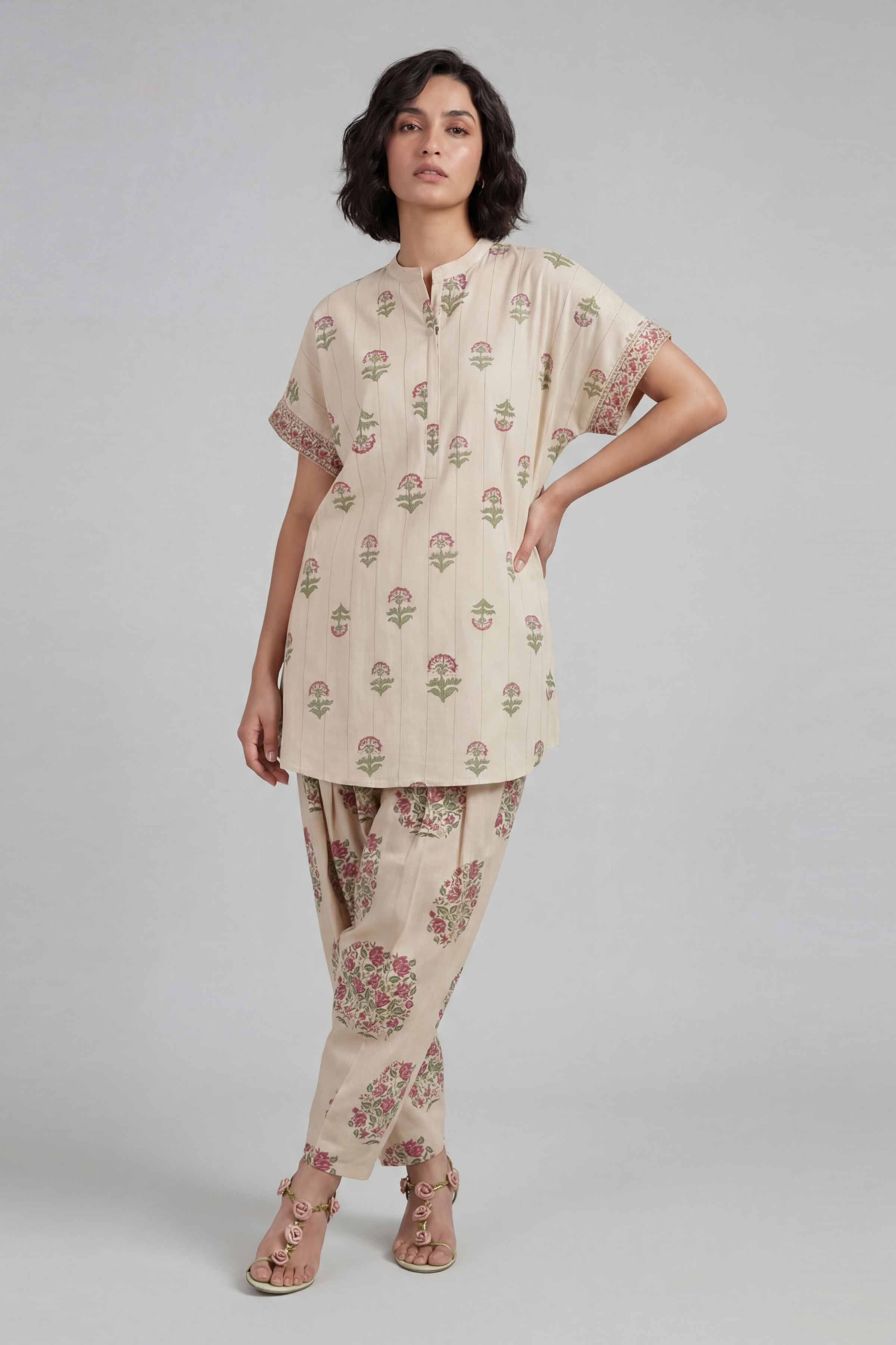 2 Piece - Printed Suit - 42601677 Beige Lawn 2PC Printed