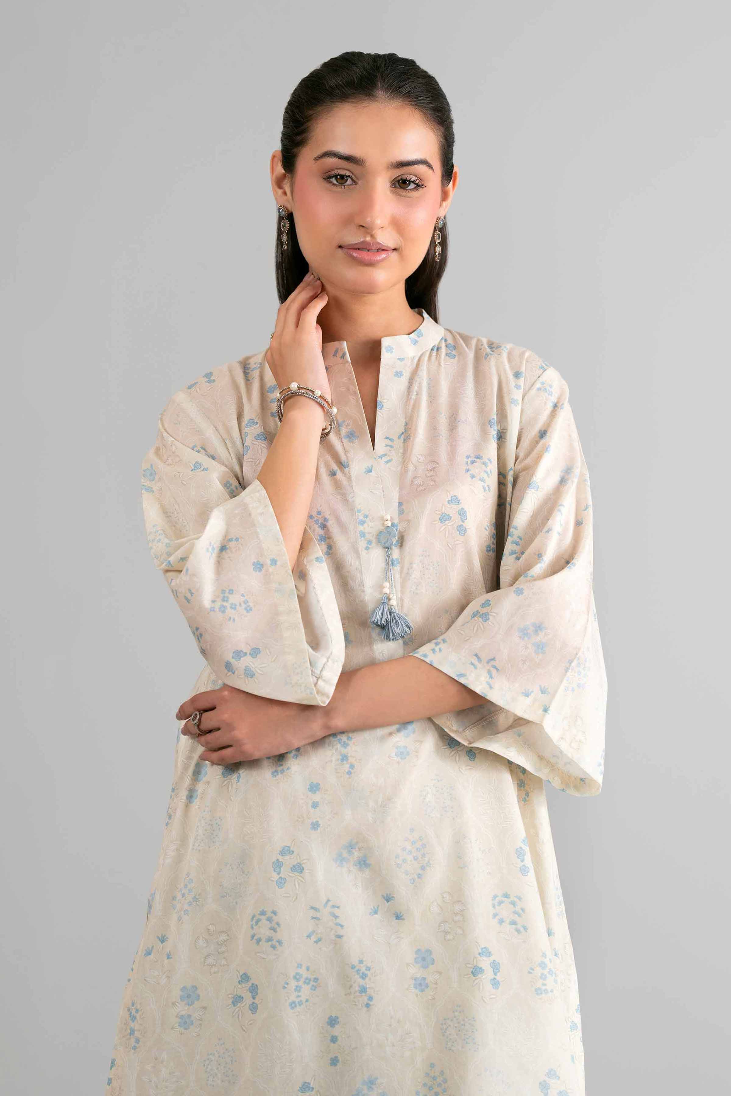 2 Piece - Printed Suit - 42601683 Cream Lawn 2PC Printed