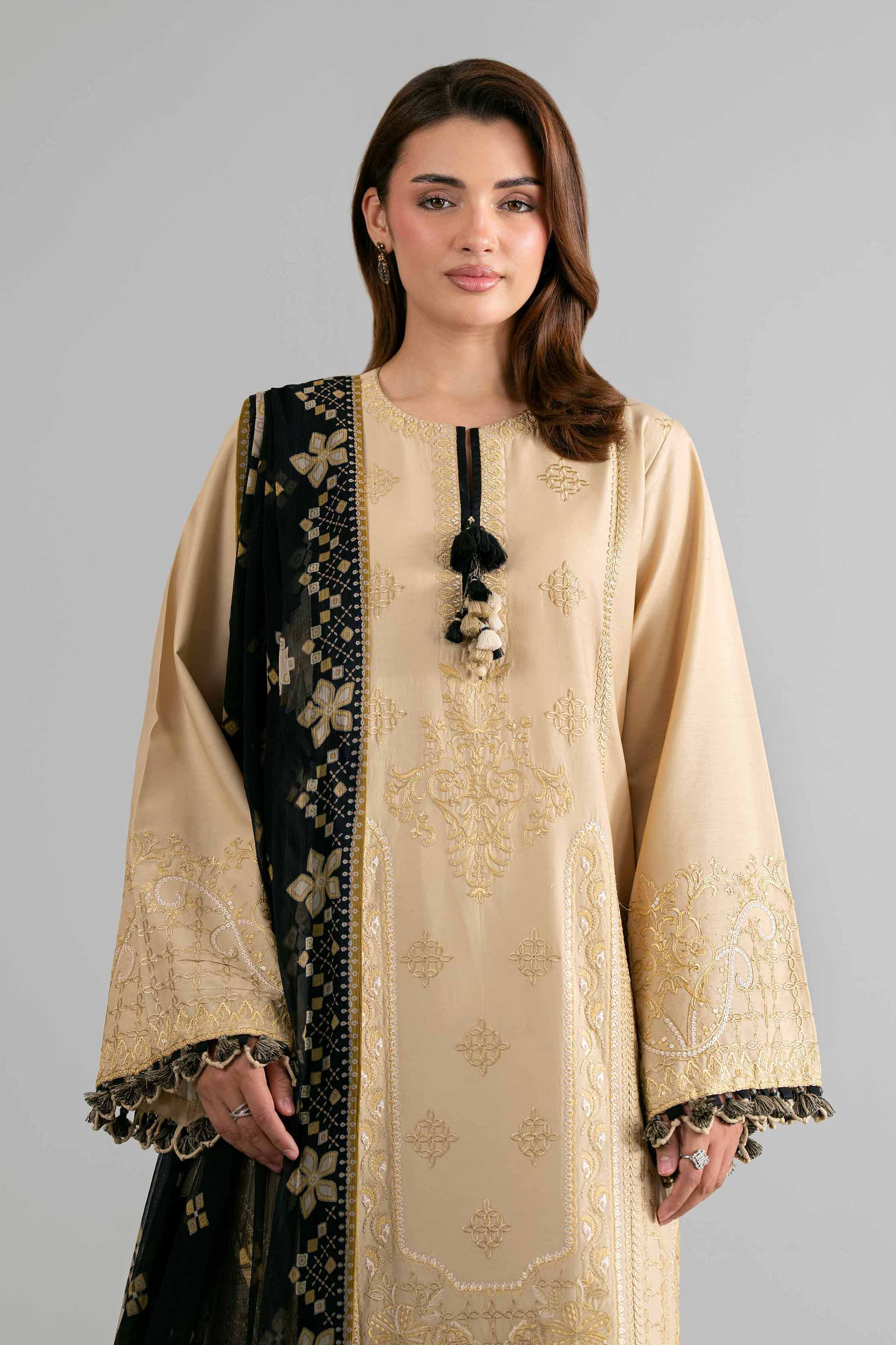 3 Piece - Digital Printed Embroidered Suit - 42601695