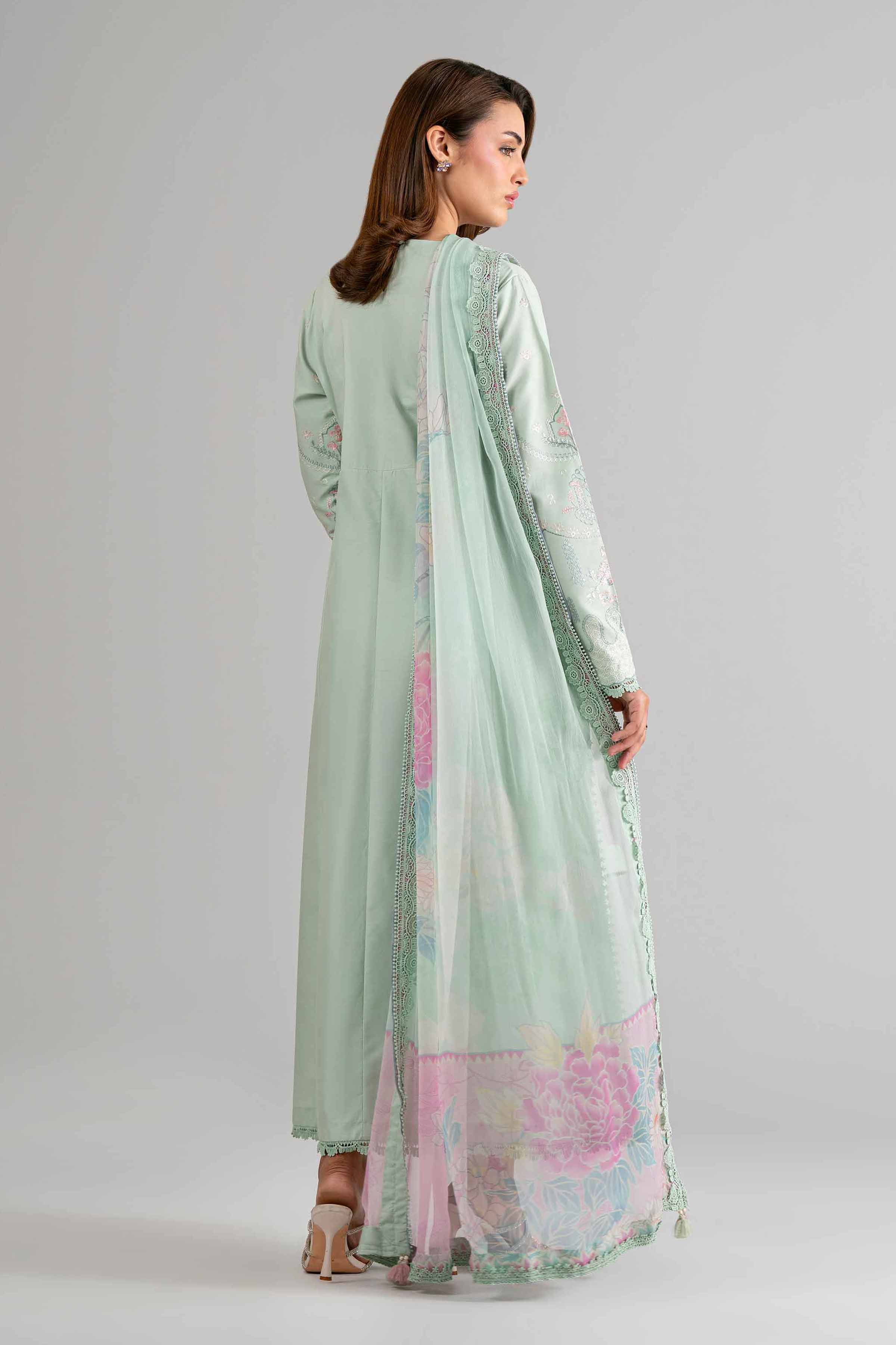 3 Piece - Digital Printed Embroidered Suit - 42601699 Green Lawn 3PC Embroidered