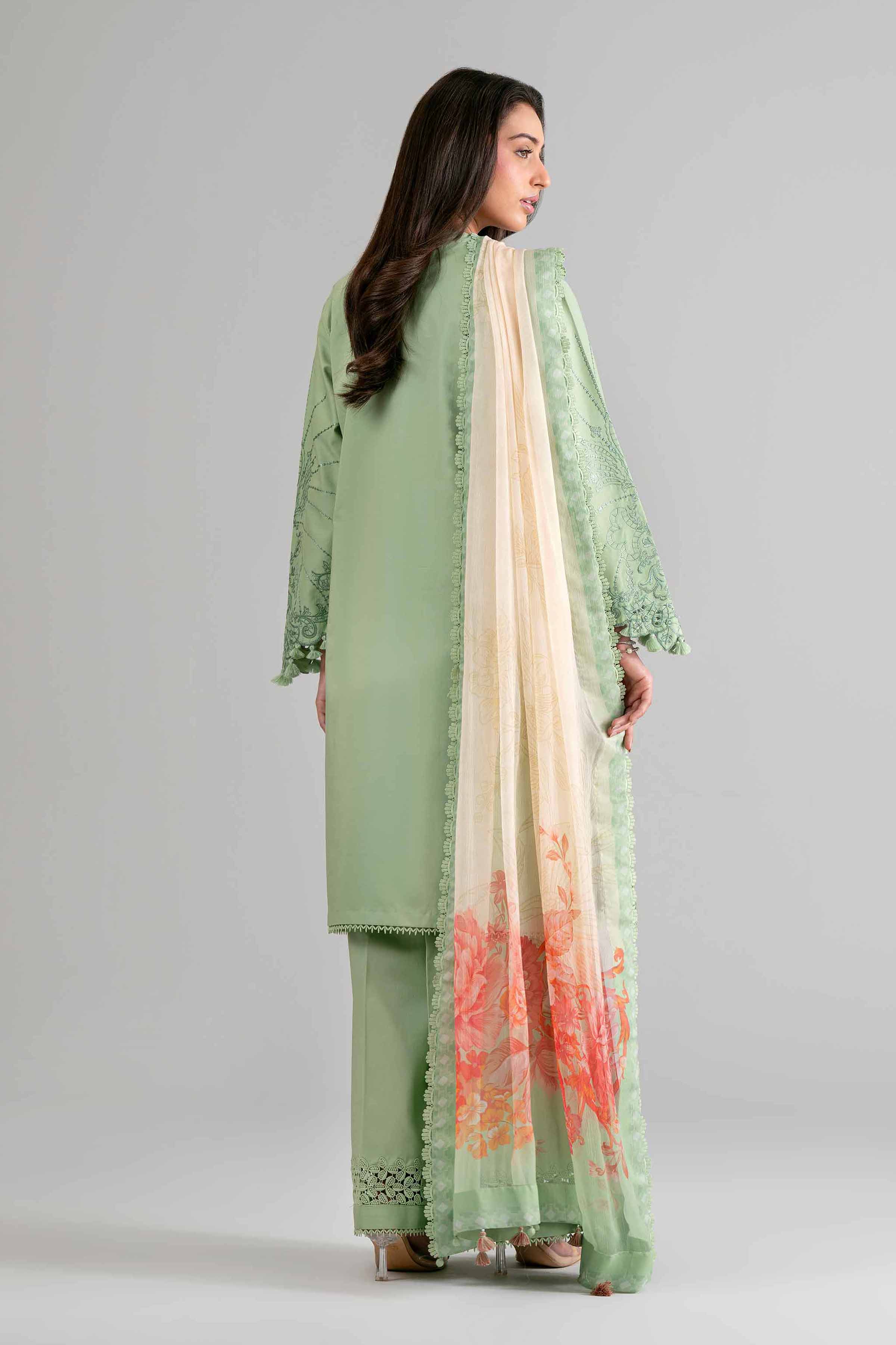 3 Piece - Digital Printed Embroidered Suit - 42601700 Green Lawn 3PC Embroidered