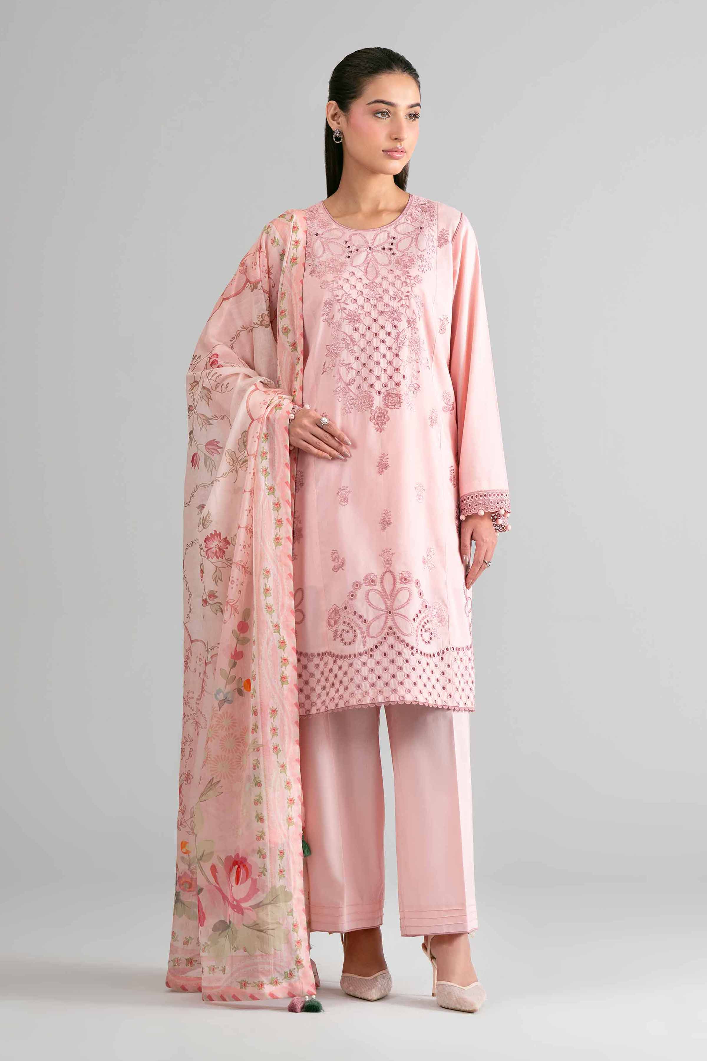 3 Piece - Digital Printed Embroidered Suit - 42601704