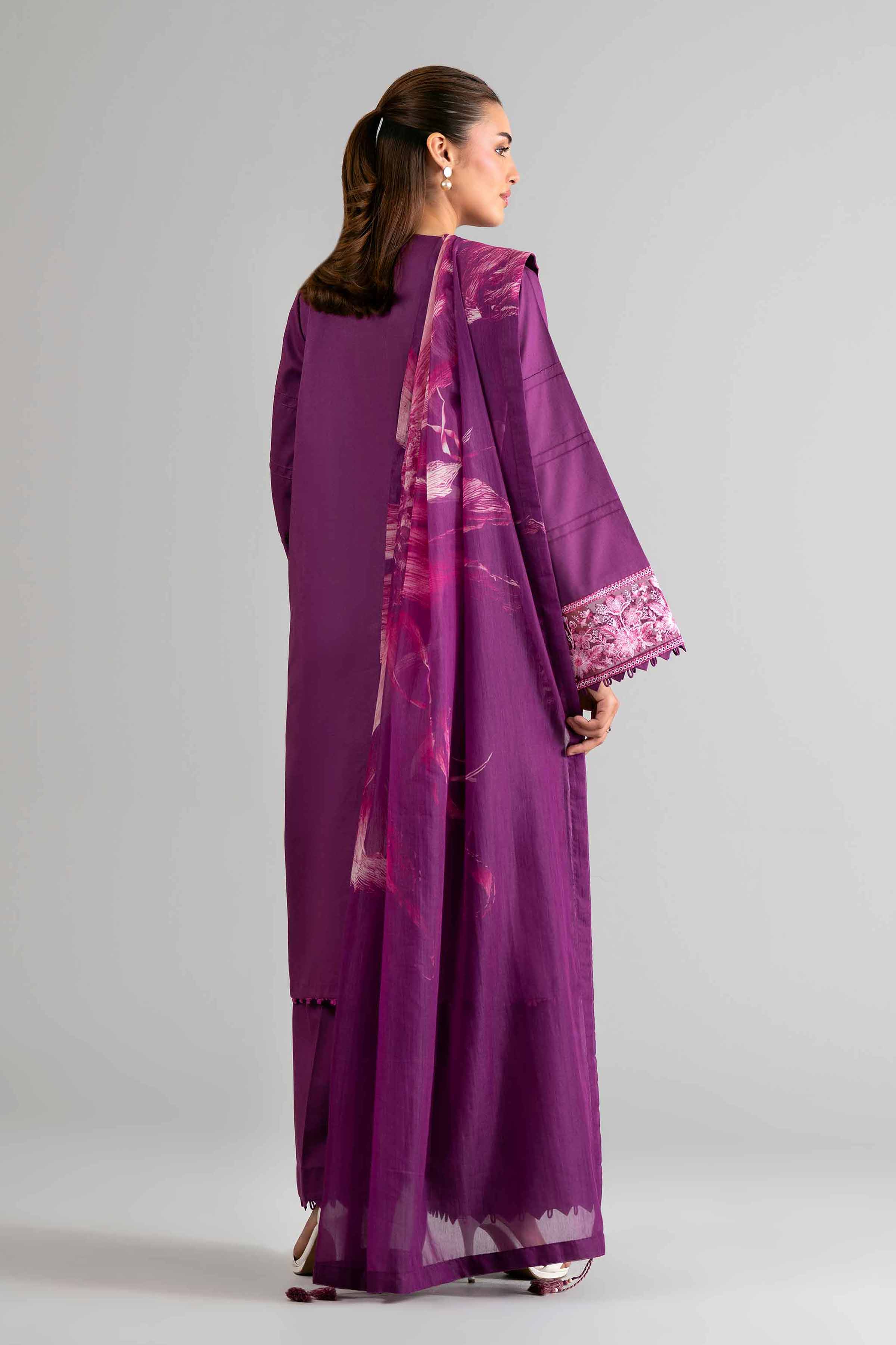 3 Piece - Digital Printed Embroidered Suit - 42601707 Purple Lawn 3PC Embroidered