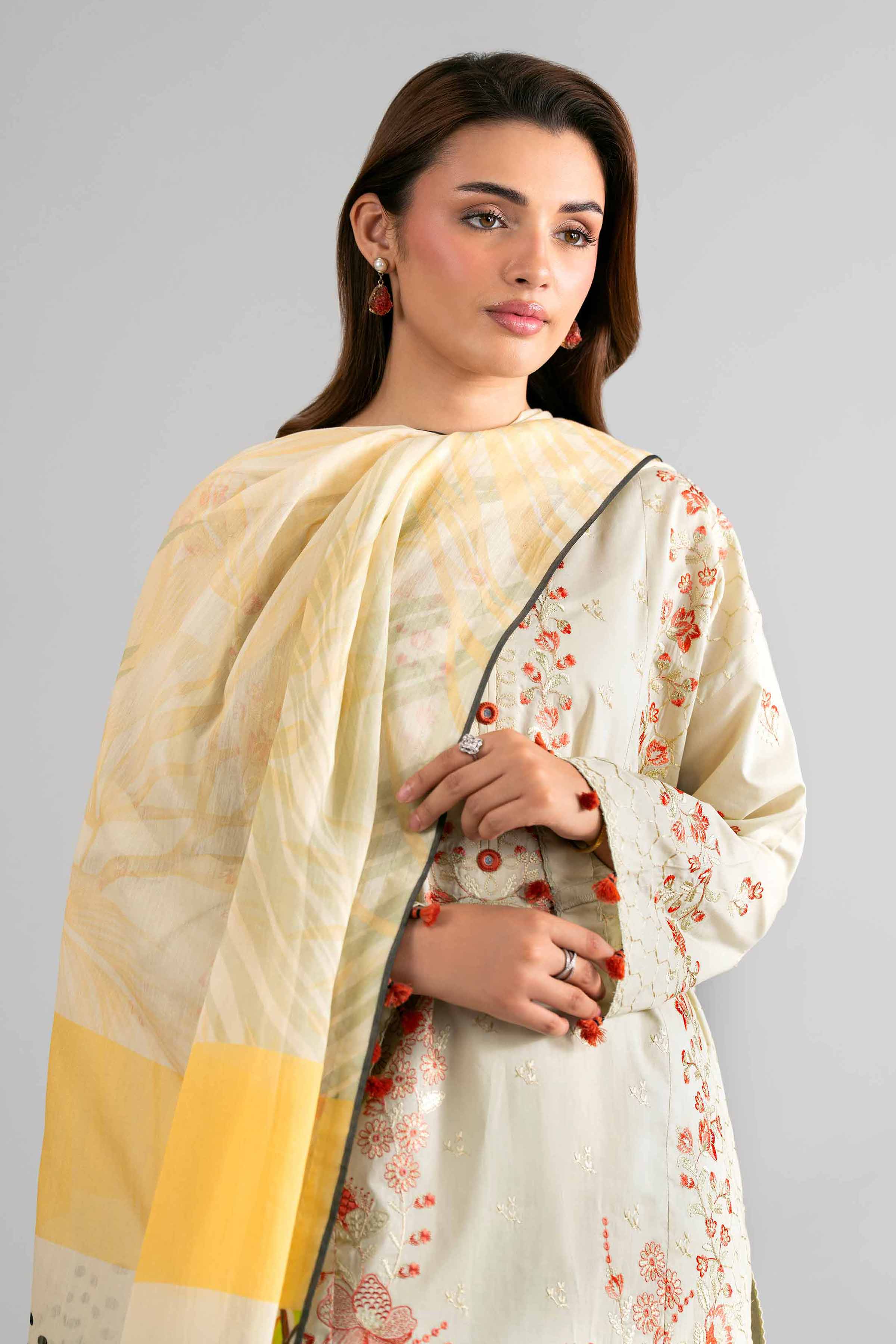 3 Piece - Digital Printed Embroidered Suit - 42601708 Green Lawn 3PC Embroidered