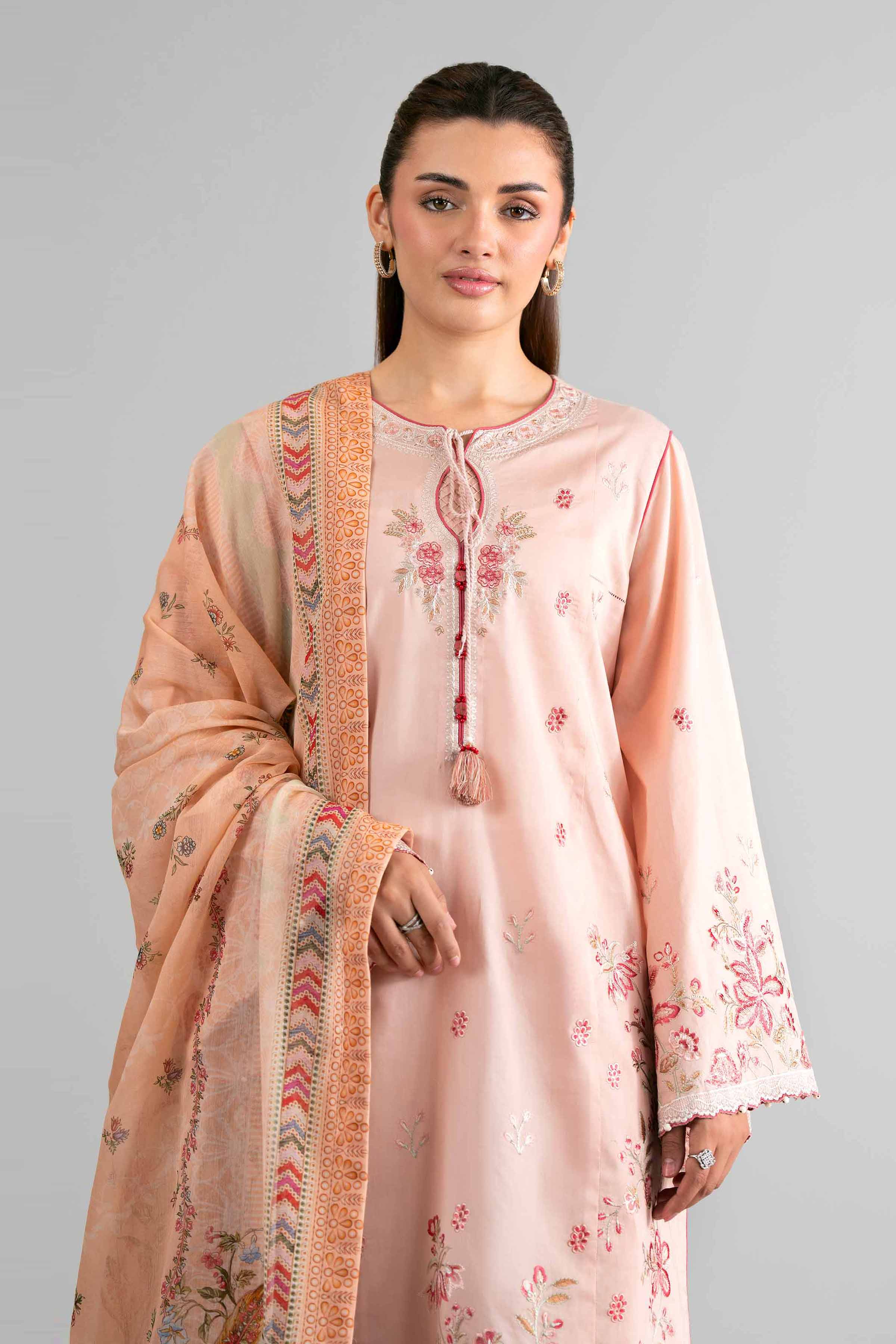 3 Piece - Digital Printed Embroidered Suit - 42601713 Pink Lawn 3PC Embroidered