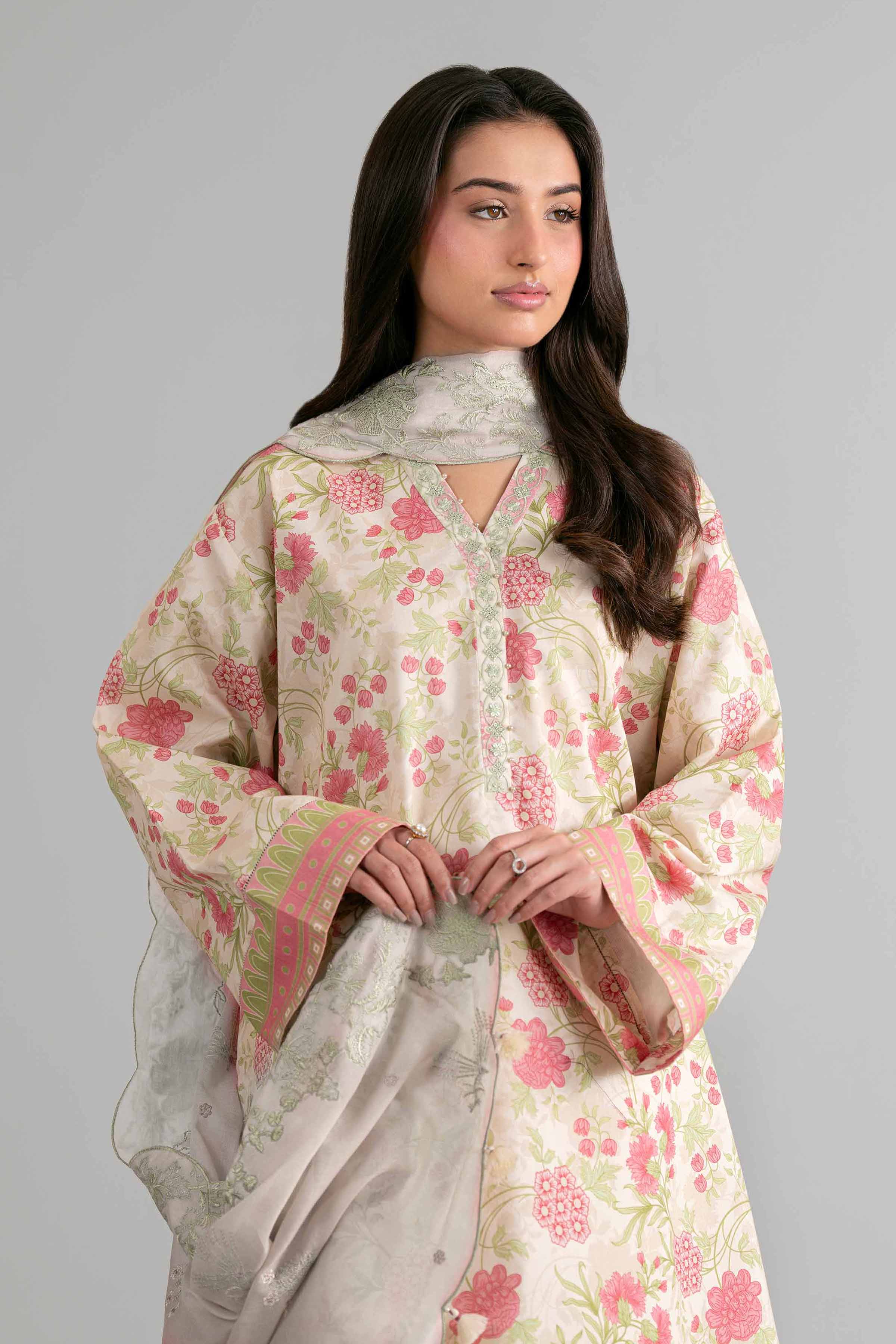 3 Piece - Printed Embroidered Suit - 42601722 Lawn 3PC Embroidered