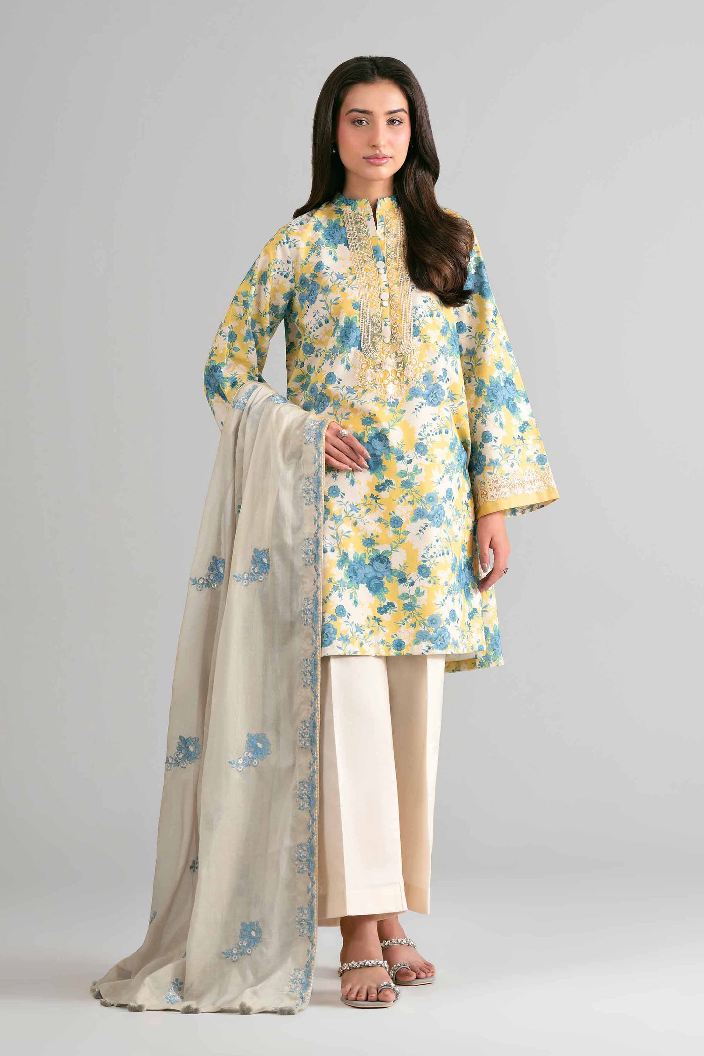 3 Piece - Printed Embroidered Suit - 42601723 Nishat UAE Lawn 3PC Embroidered